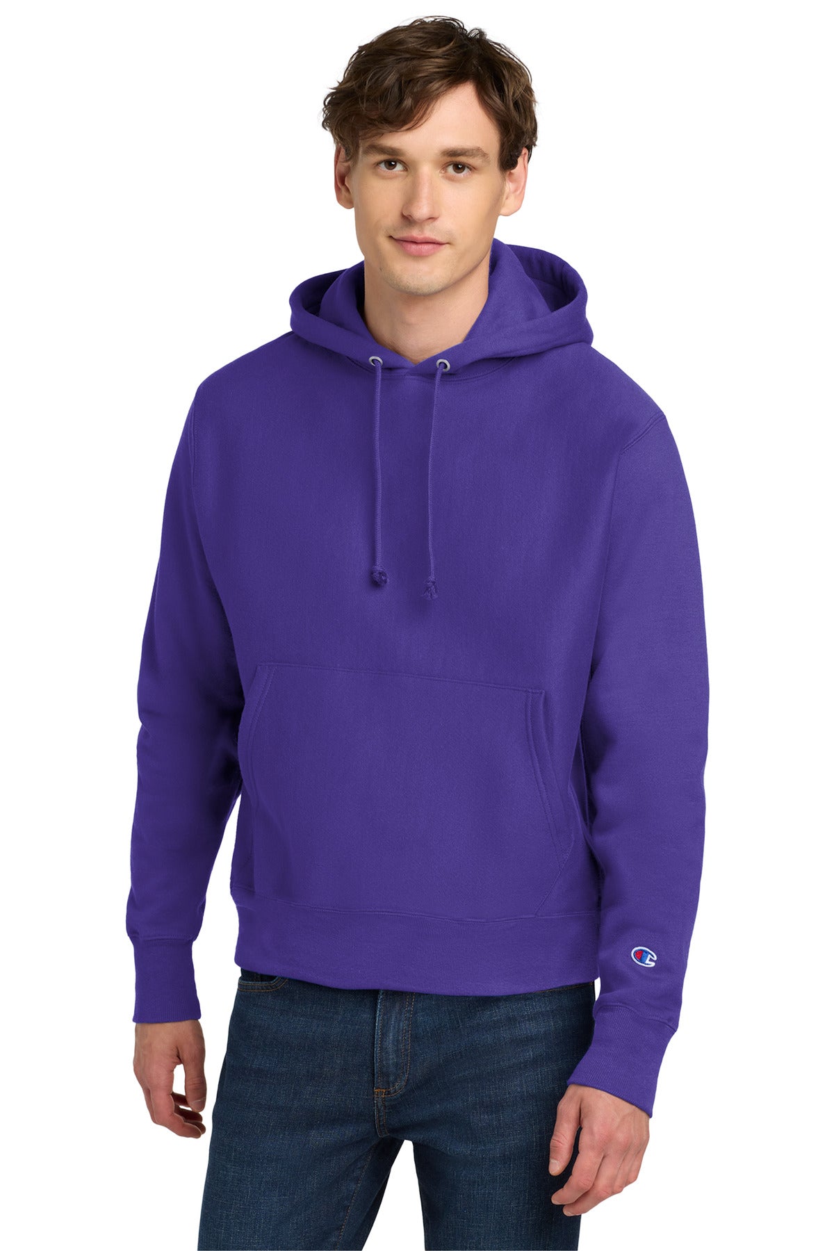 Champion   Reverse Weave   Hooded Sweatshirt S101 in Purple