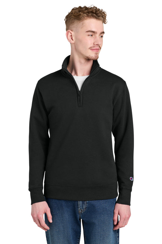 Champion Powerblend 1/4-Zip Sweatshirt S450 in Black