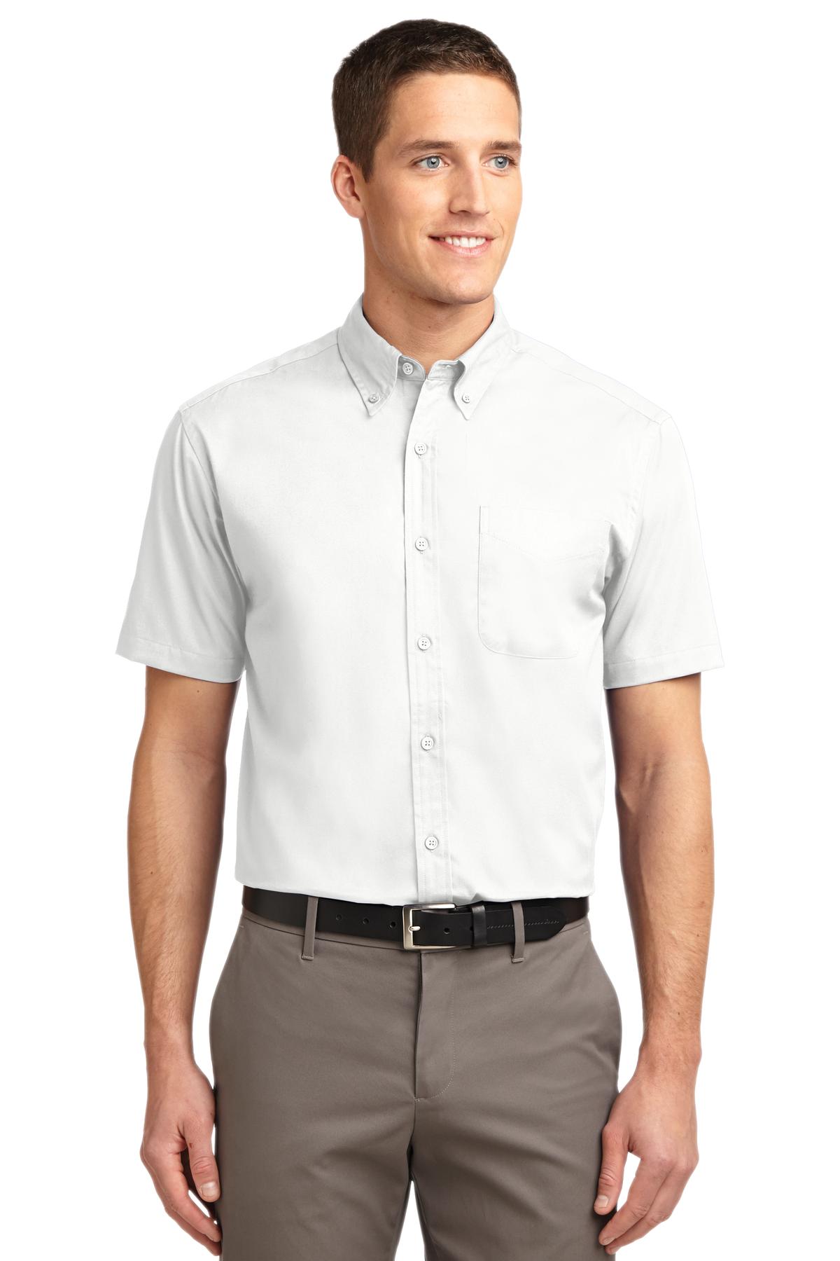 Port Authority Short Sleeve Easy Care Shirt.  S508 in White/ Light Stone