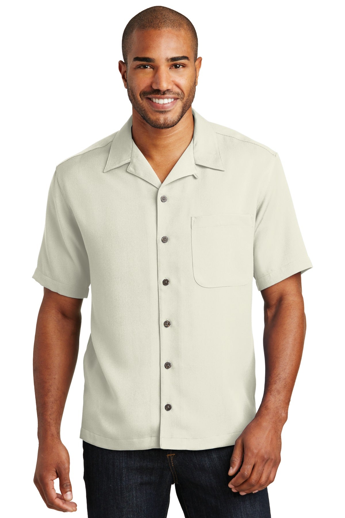 Port Authority Easy Care Camp Shirt.  S535 in Ivory
