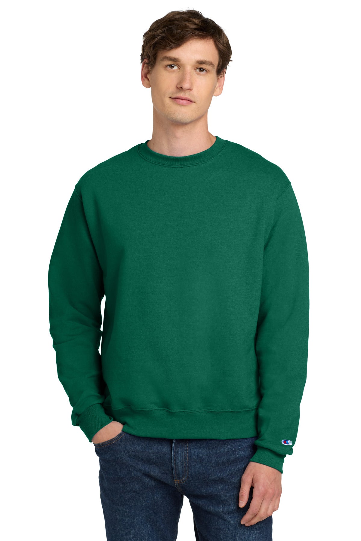 Champion  Powerblend Crewneck Sweatshirt. S6000 in Emerald Green