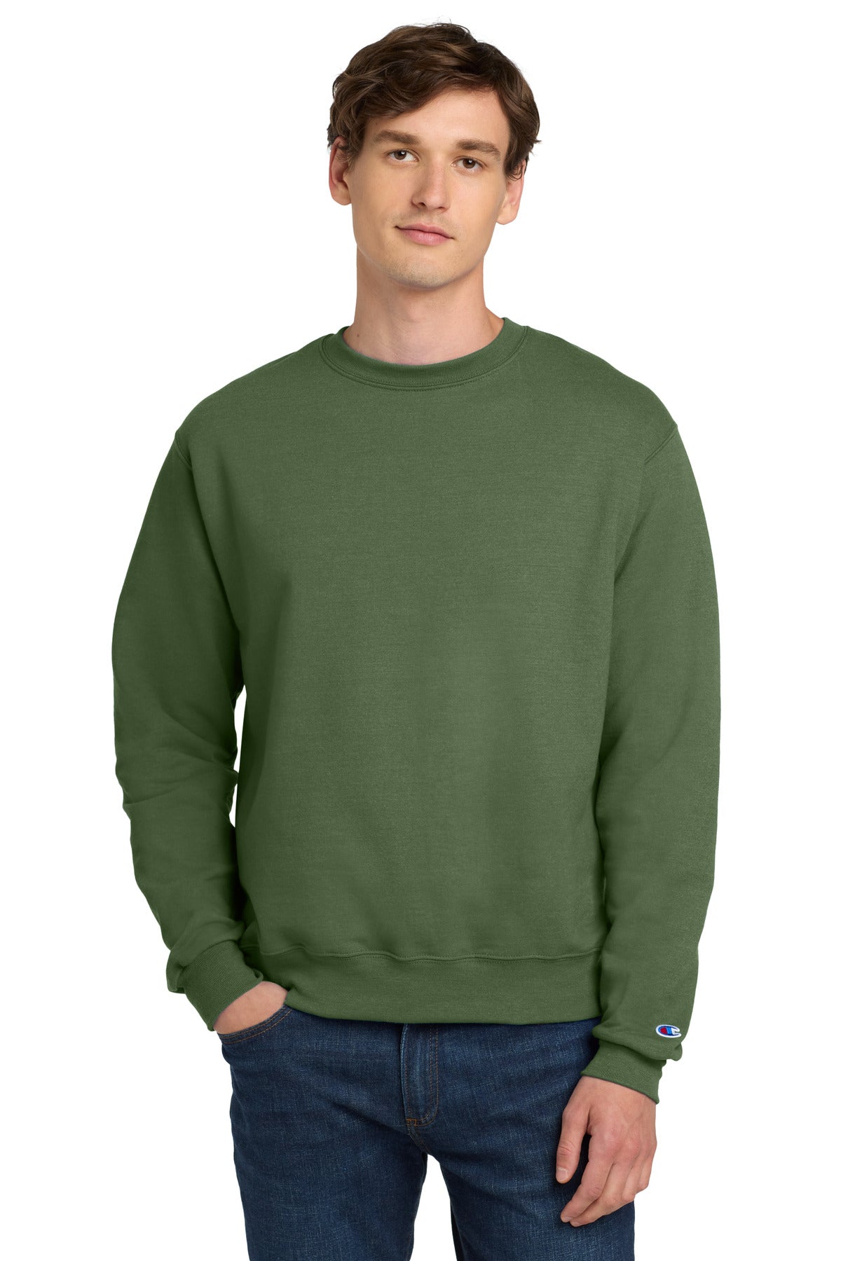 Champion  Powerblend Crewneck Sweatshirt. S6000 in Fresh Olive