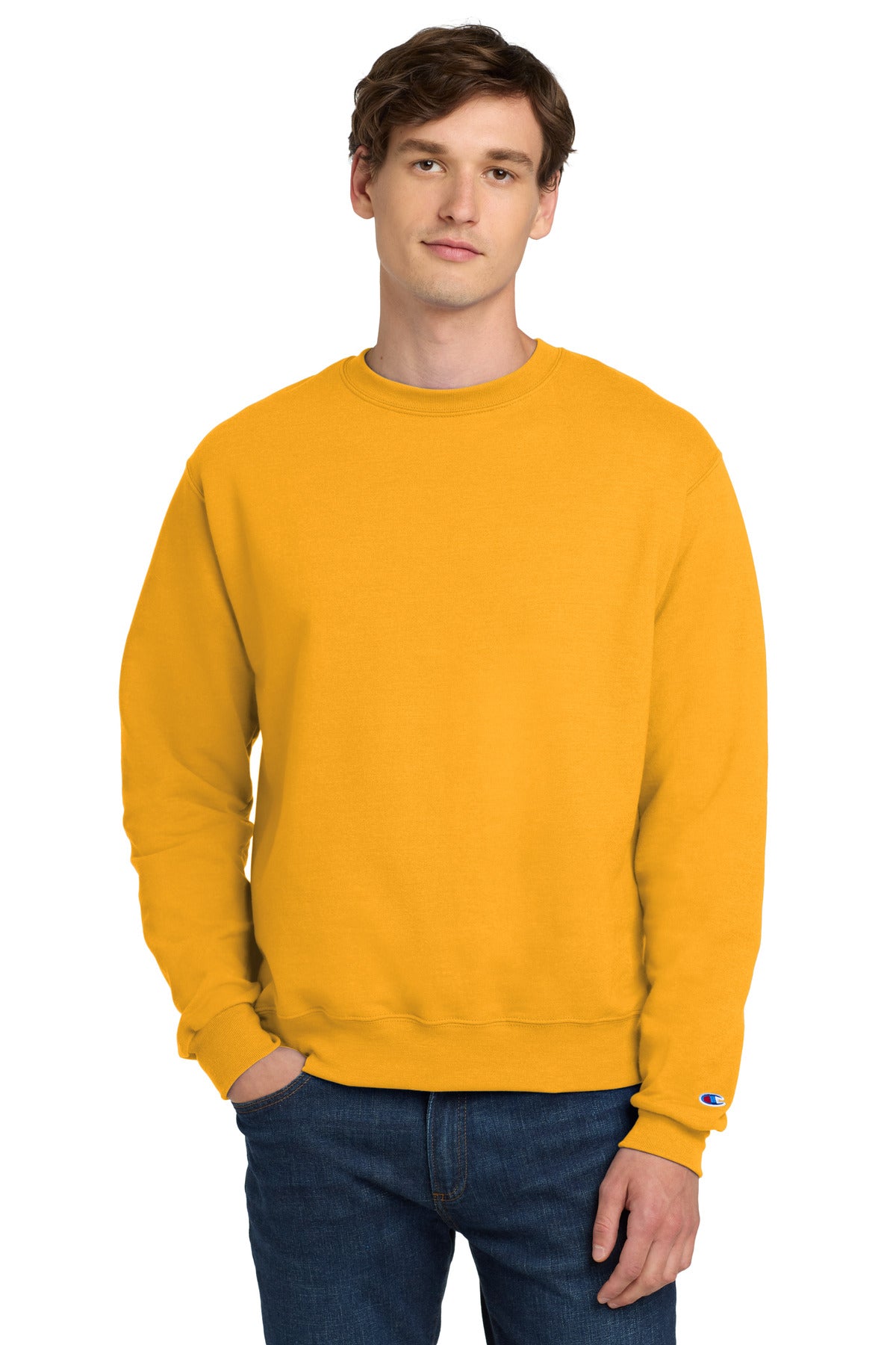 Champion  Powerblend Crewneck Sweatshirt. S6000 in Gold