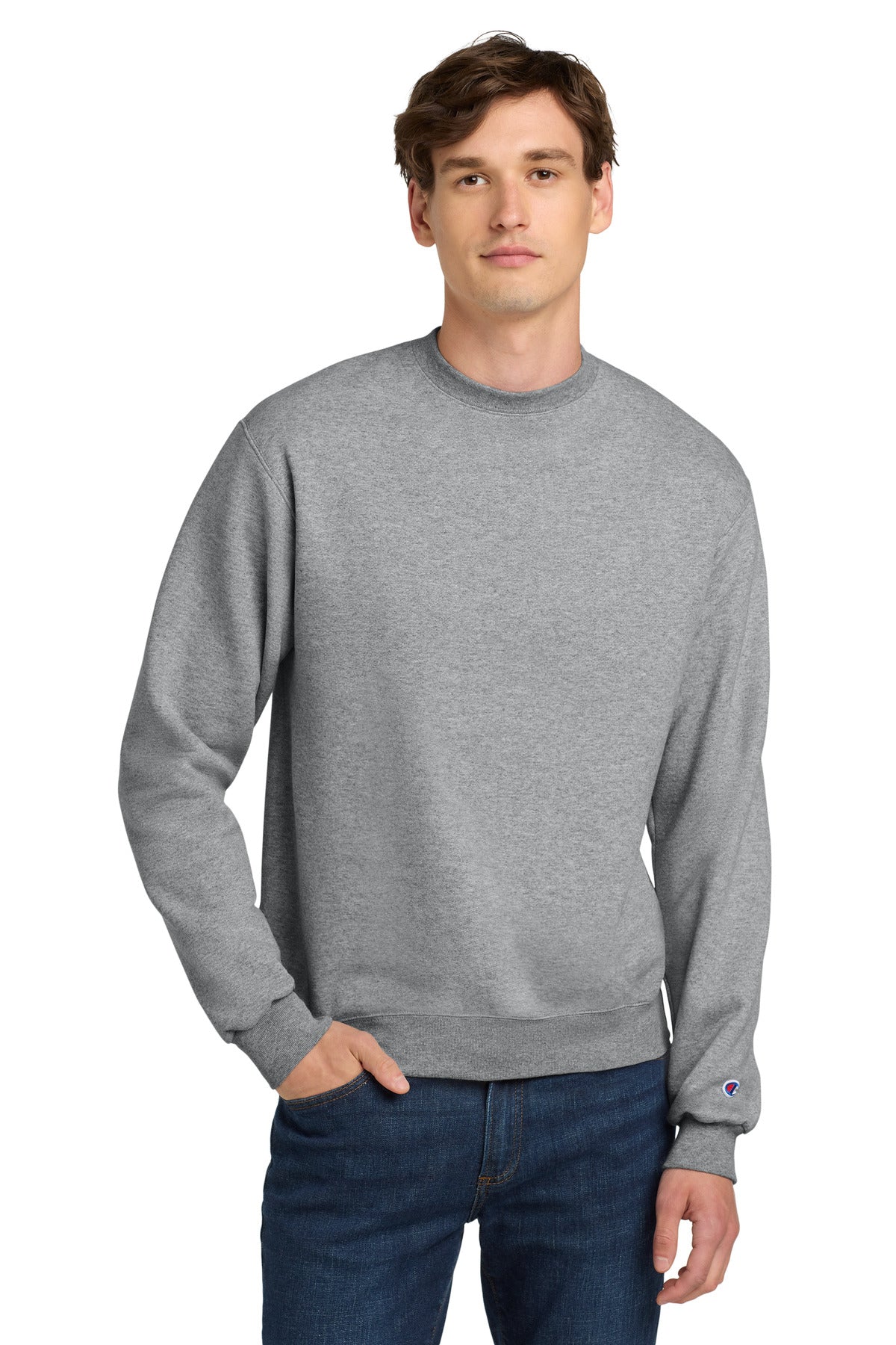 Champion  Powerblend Crewneck Sweatshirt. S6000 in Light Steel