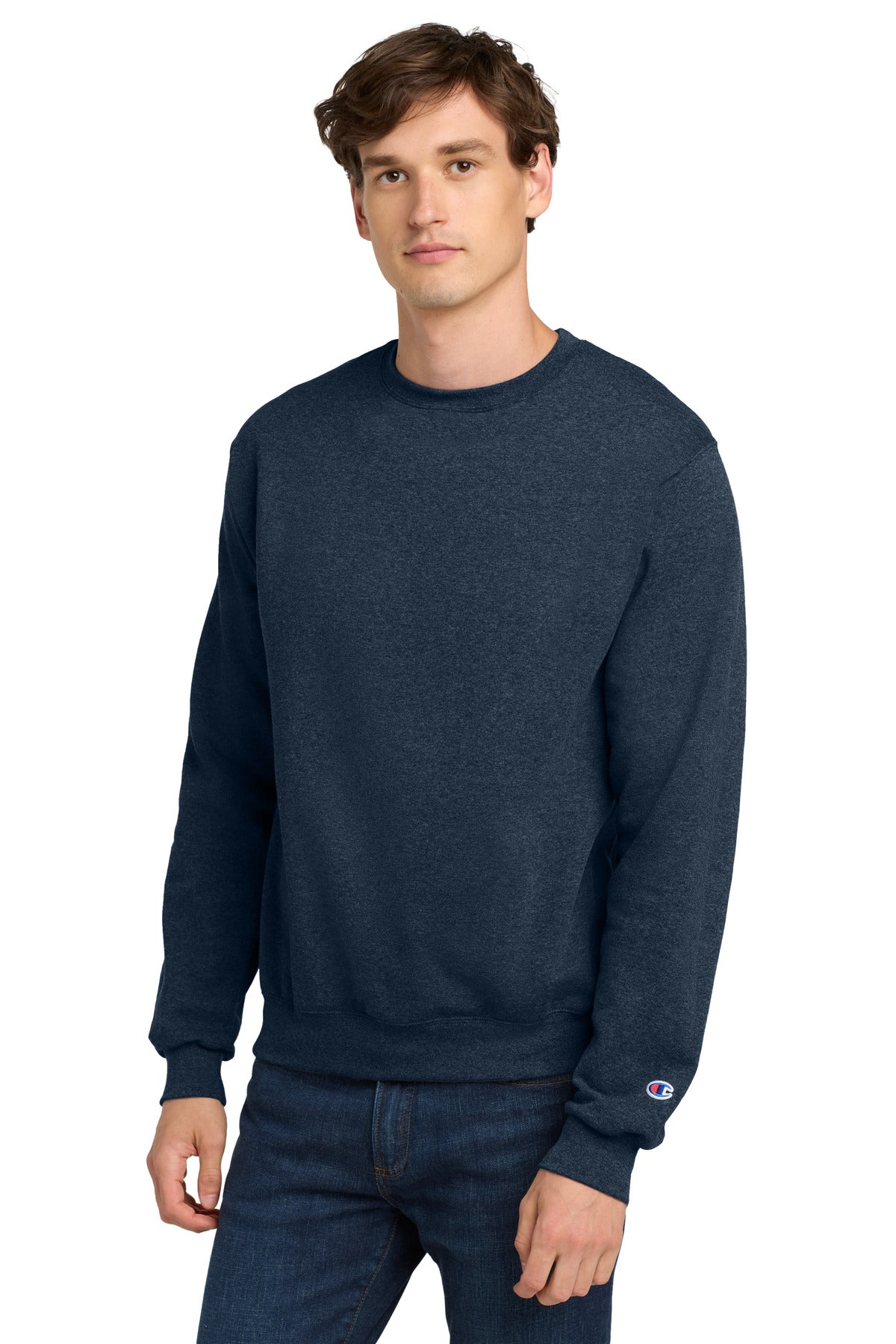 Champion  Powerblend Crewneck Sweatshirt. S6000 in Navy Heather