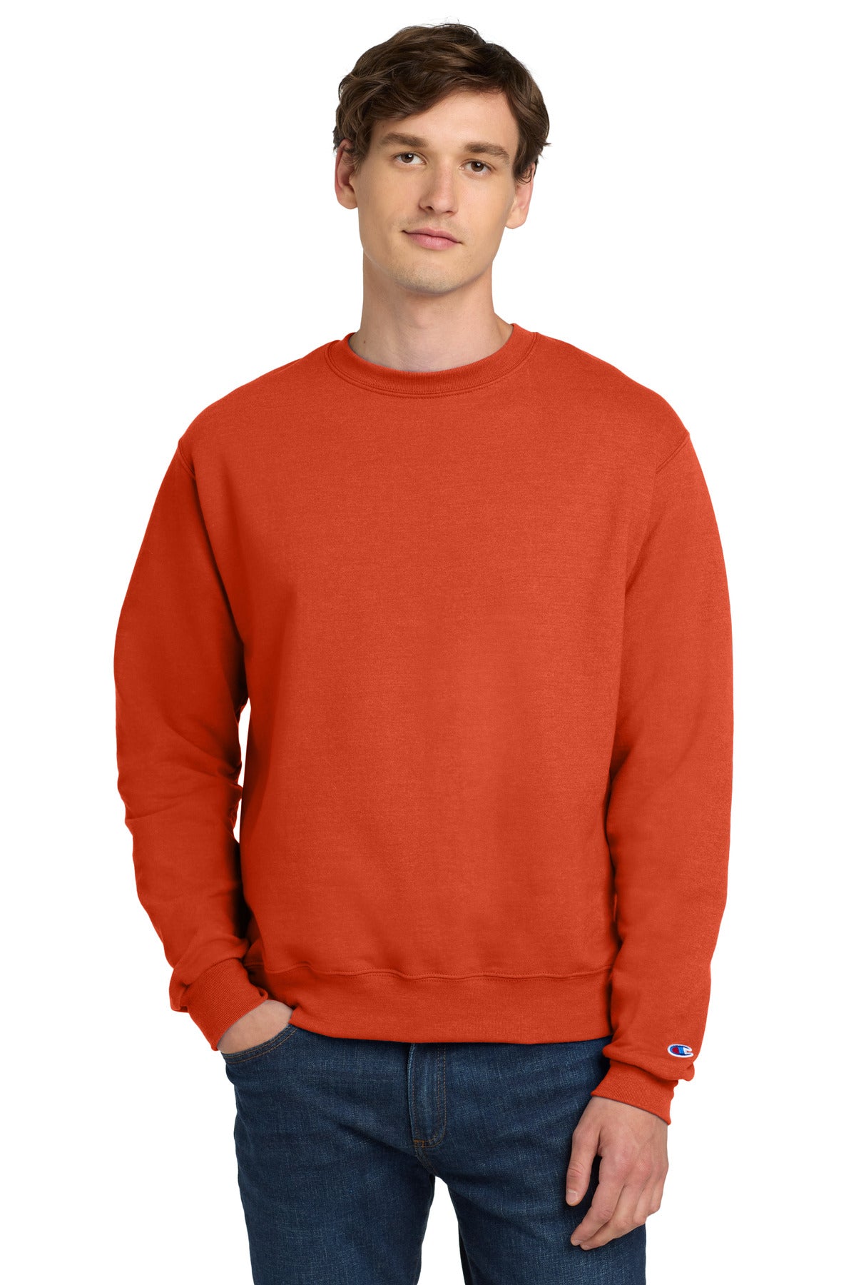 Champion  Powerblend Crewneck Sweatshirt. S6000 in Orange
