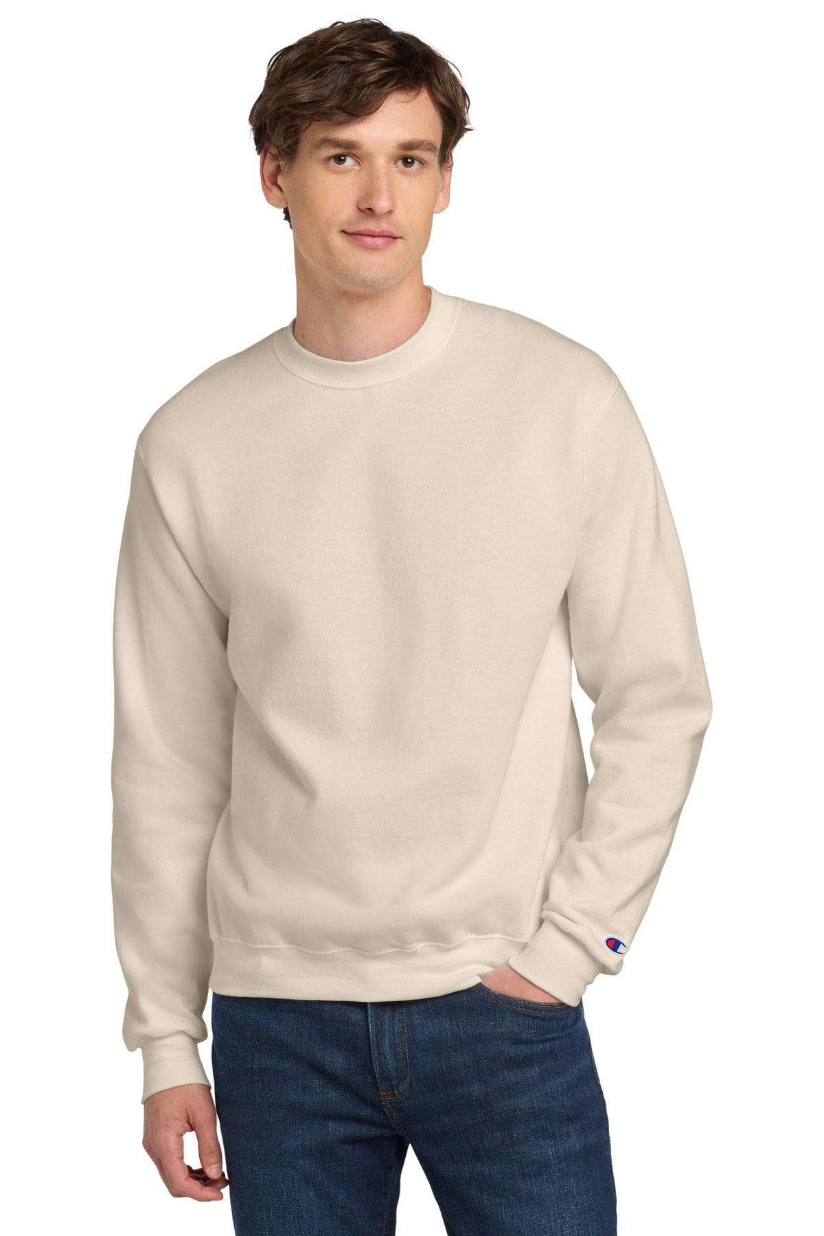 Champion  Powerblend Crewneck Sweatshirt. S6000 in Sand