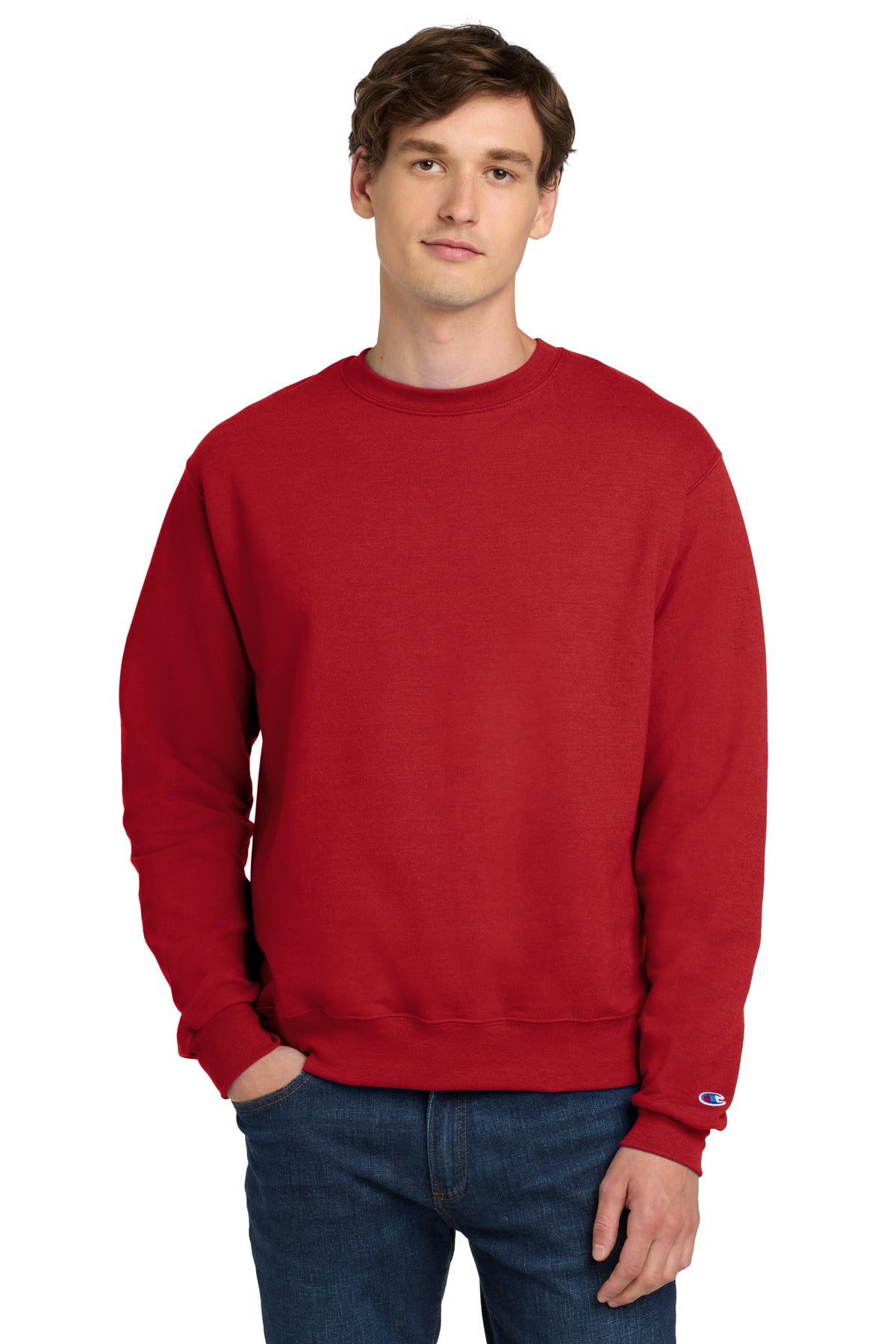 Champion  Powerblend Crewneck Sweatshirt. S6000 in Scarlet