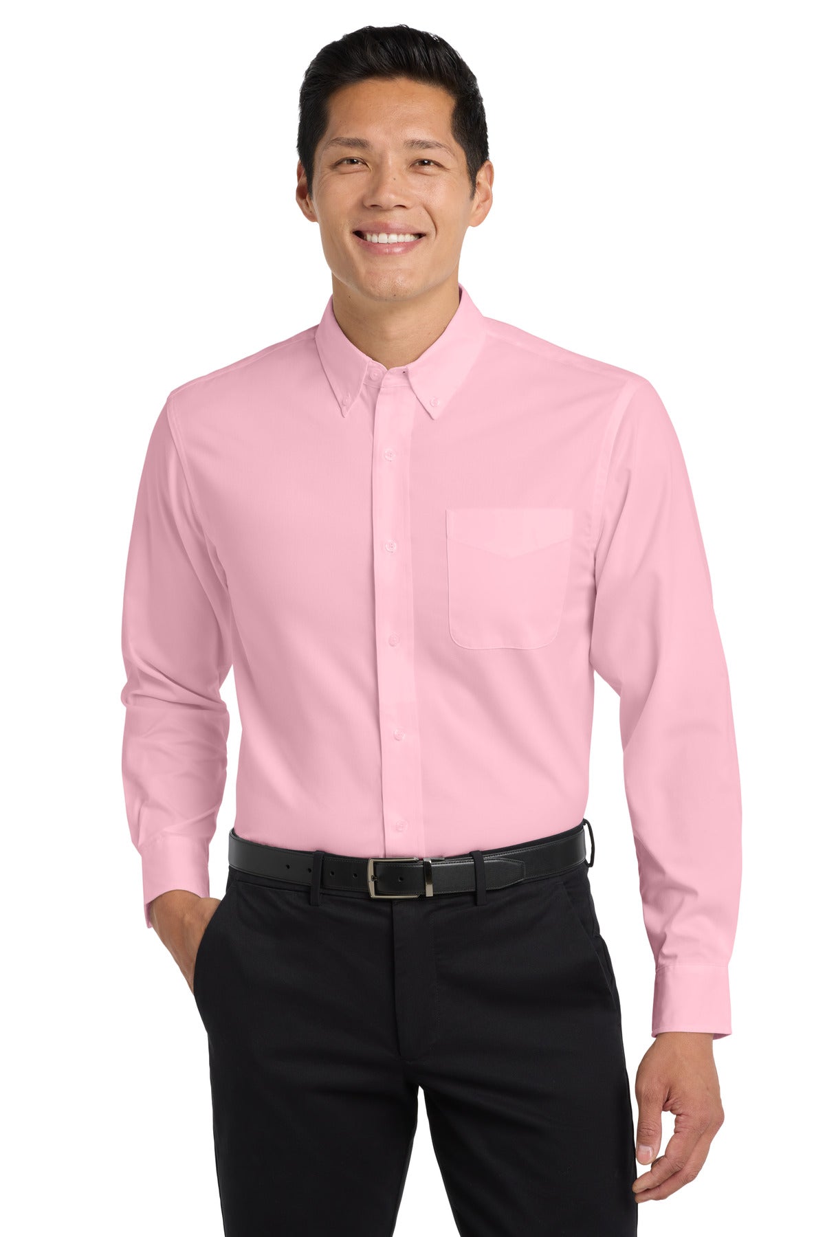 Port Authority Extended Size Long Sleeve Easy Care Shirt S608ES in Light Pink