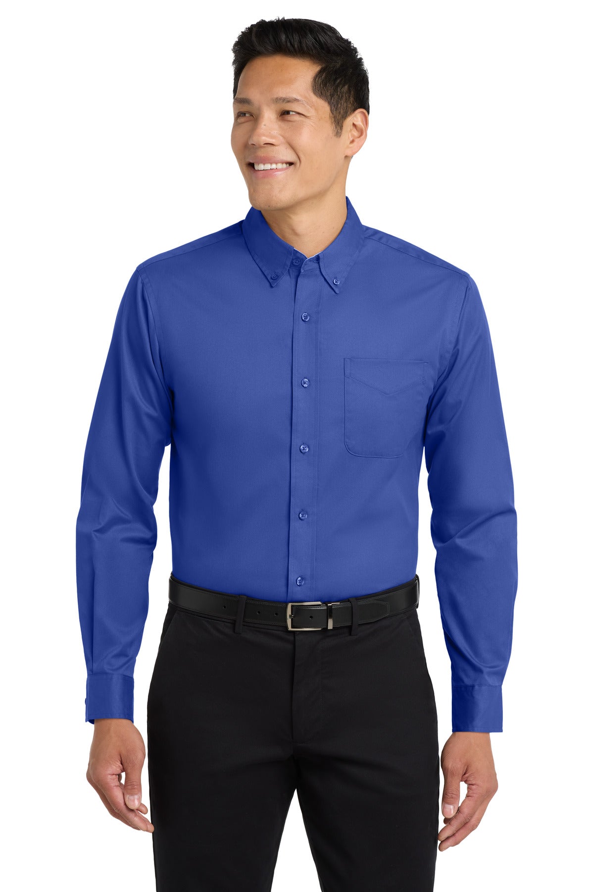 Port Authority Extended Size Long Sleeve Easy Care Shirt S608ES in Royal/ Classic Navy