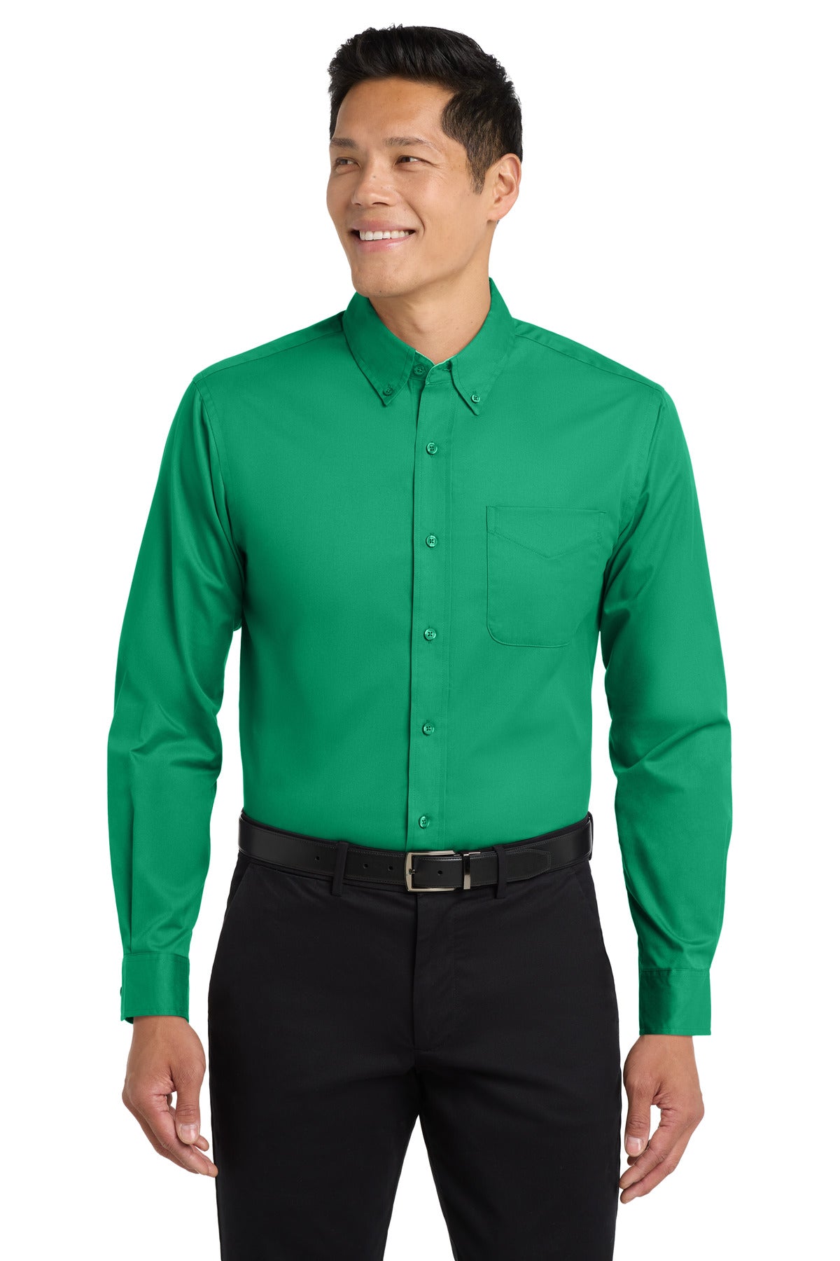 Port Authority Long Sleeve Easy Care Shirt S608 in Court Green