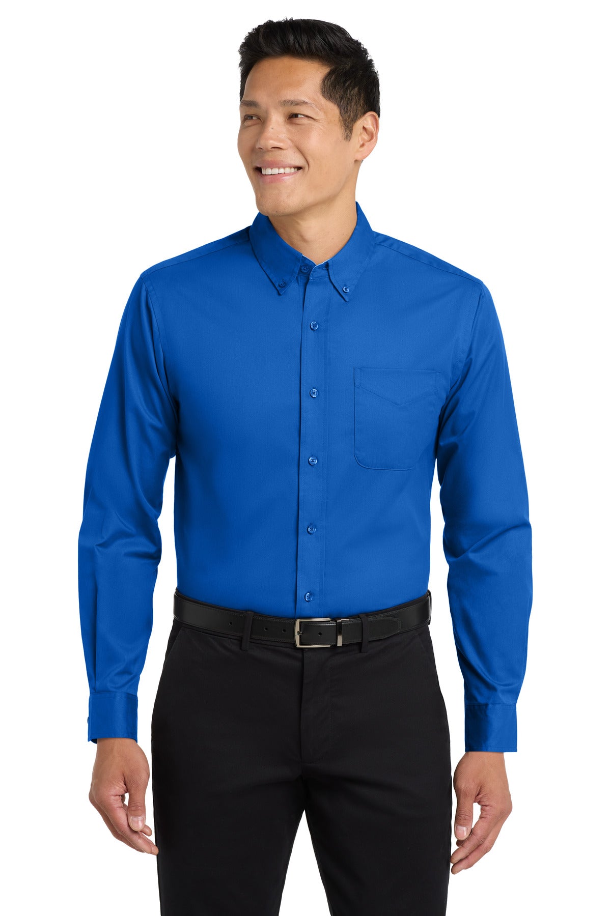 Port Authority Long Sleeve Easy Care Shirt S608 in Strong Blue