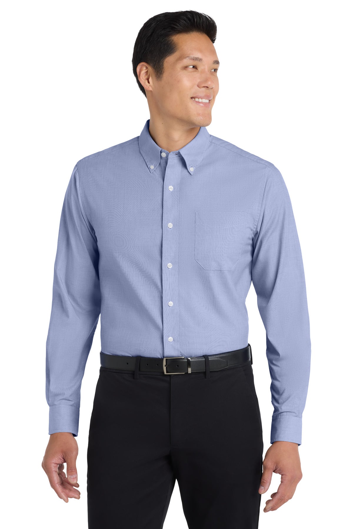 Port Authority Crosshatch Easy Care Shirt. S640 in Chambray Blue