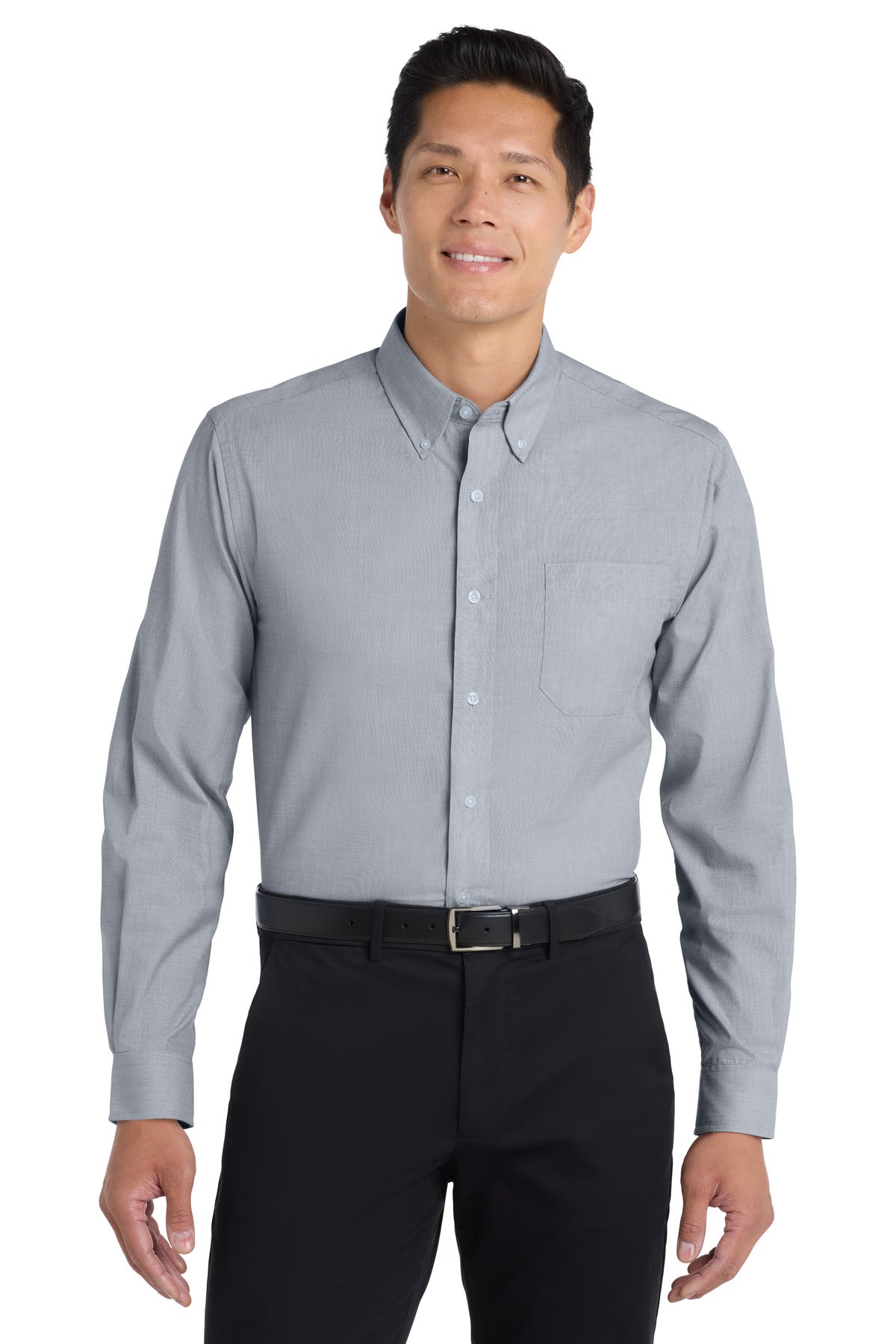 Port Authority Crosshatch Easy Care Shirt. S640 in Navy Frost