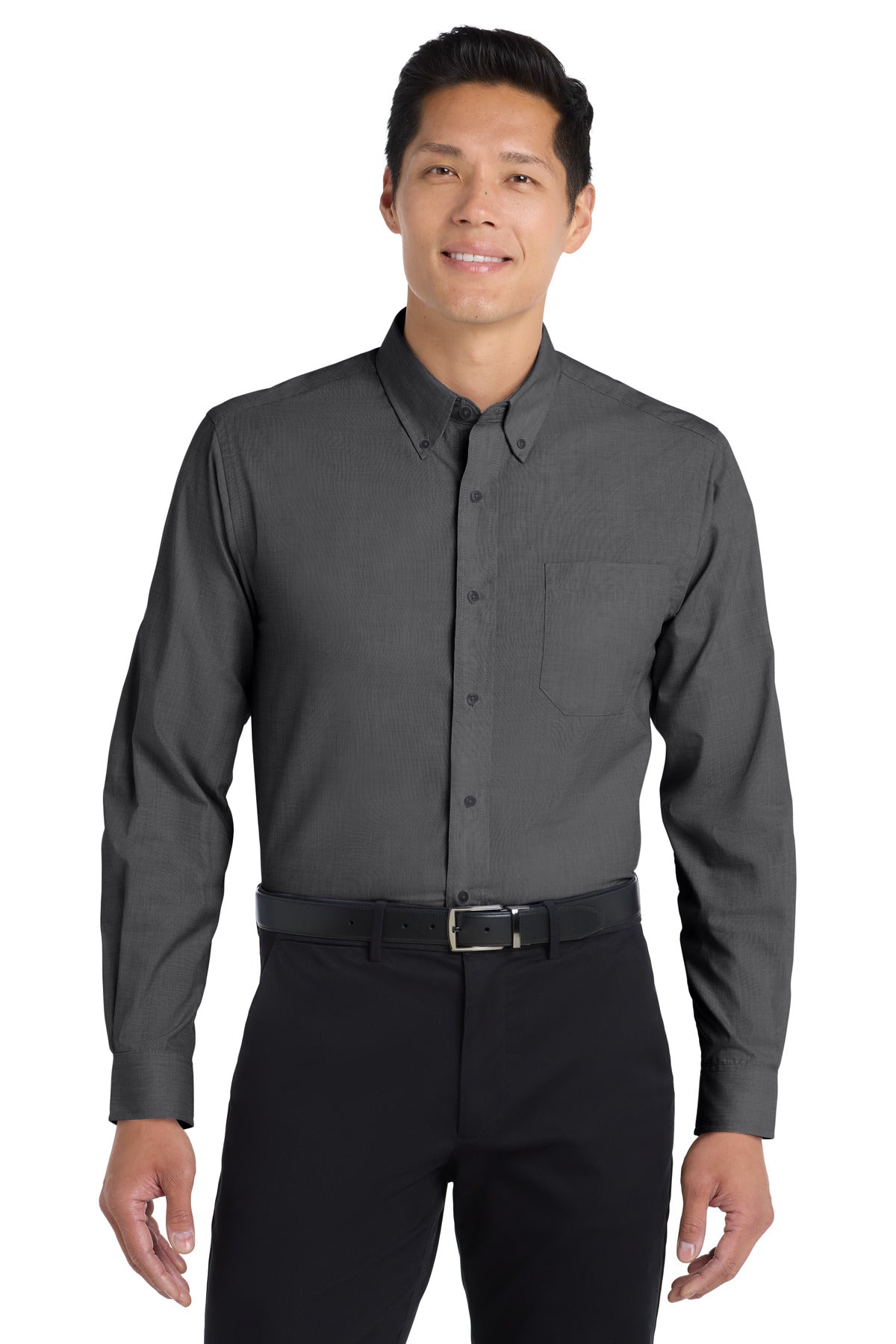 Port Authority Crosshatch Easy Care Shirt. S640 in Soft Black