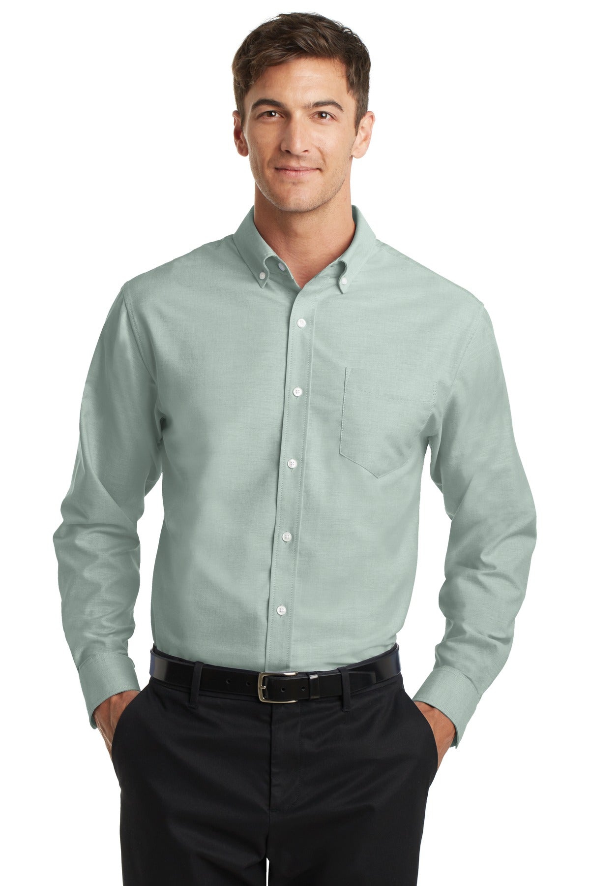 Port Authority SuperPro Oxford Shirt. S658 in Green