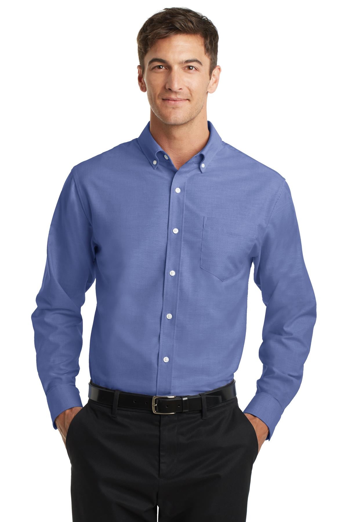 Port Authority SuperPro Oxford Shirt. S658 in Navy