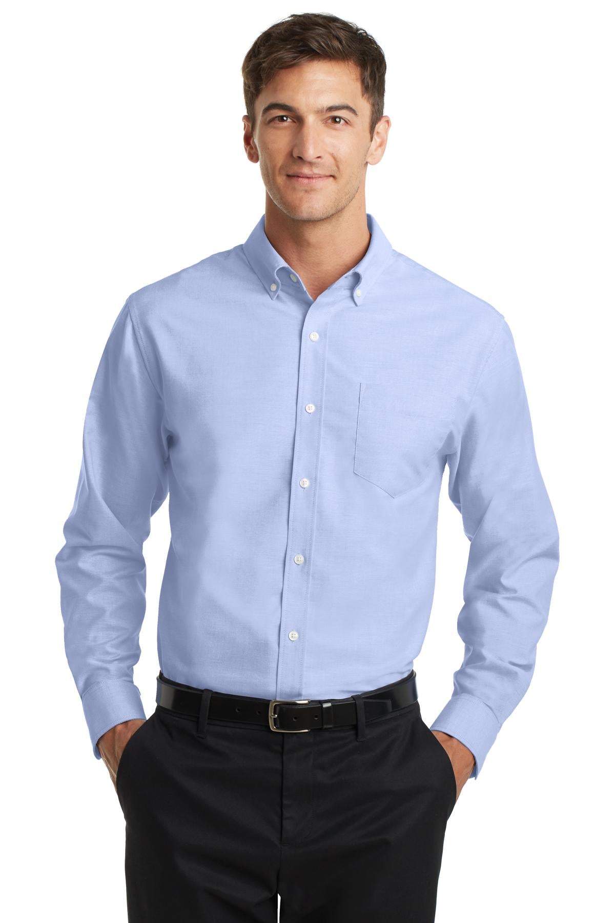 Port Authority SuperPro Oxford Shirt. S658 in Oxford Blue