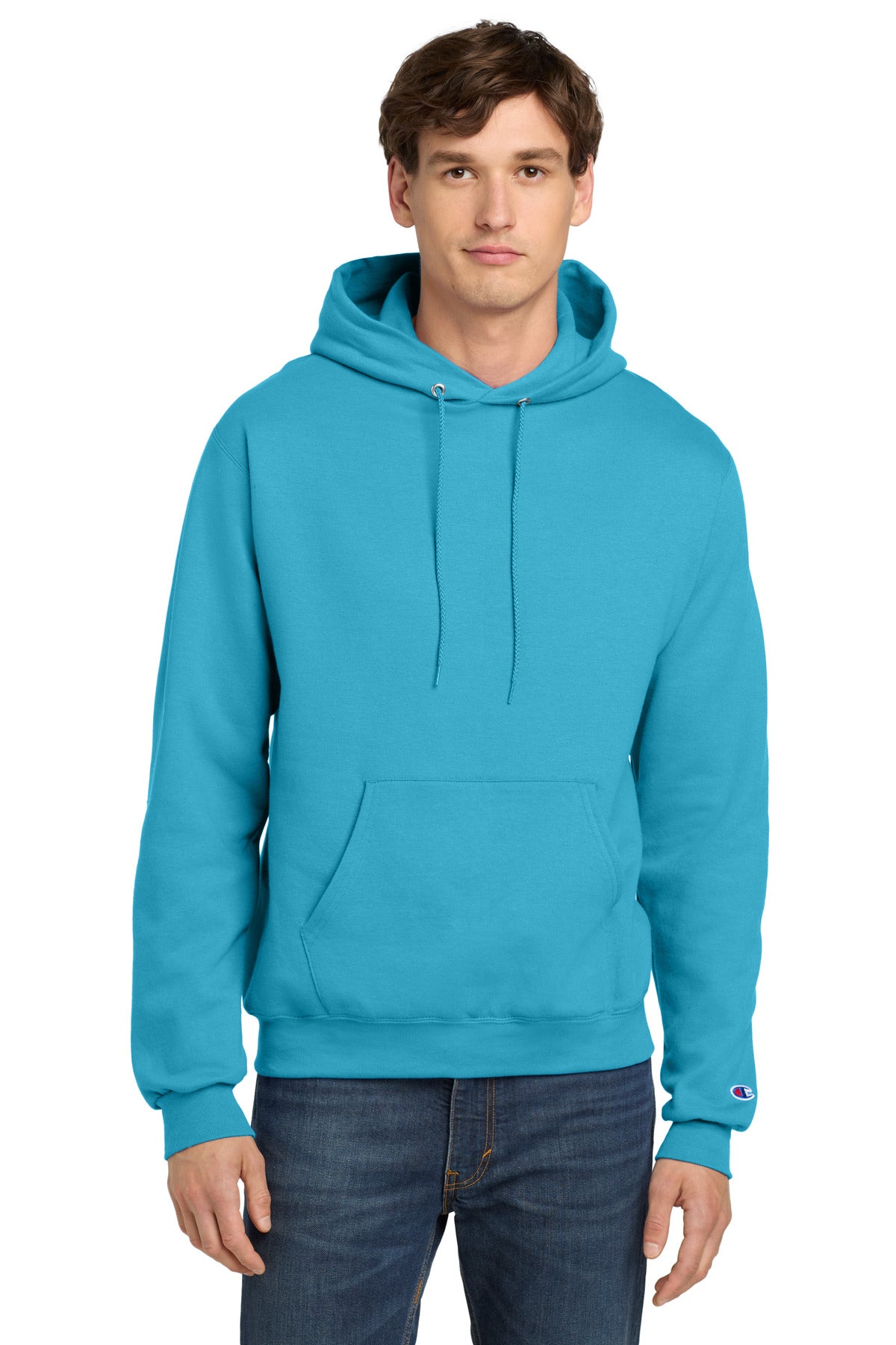 Champion  Powerblend Pullover Hoodie. S700 in Blue Lagoon