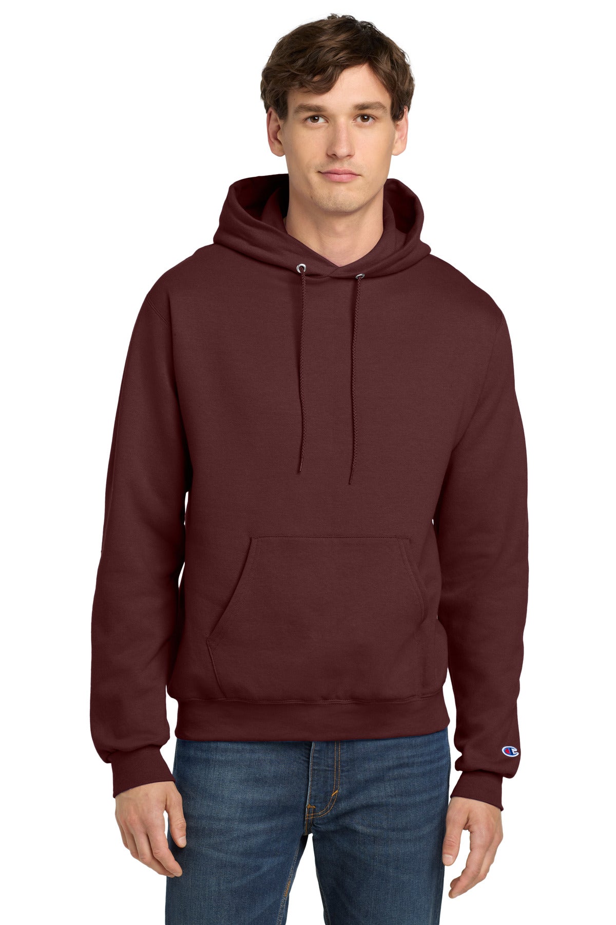 Champion  Powerblend Pullover Hoodie. S700 in Maroon