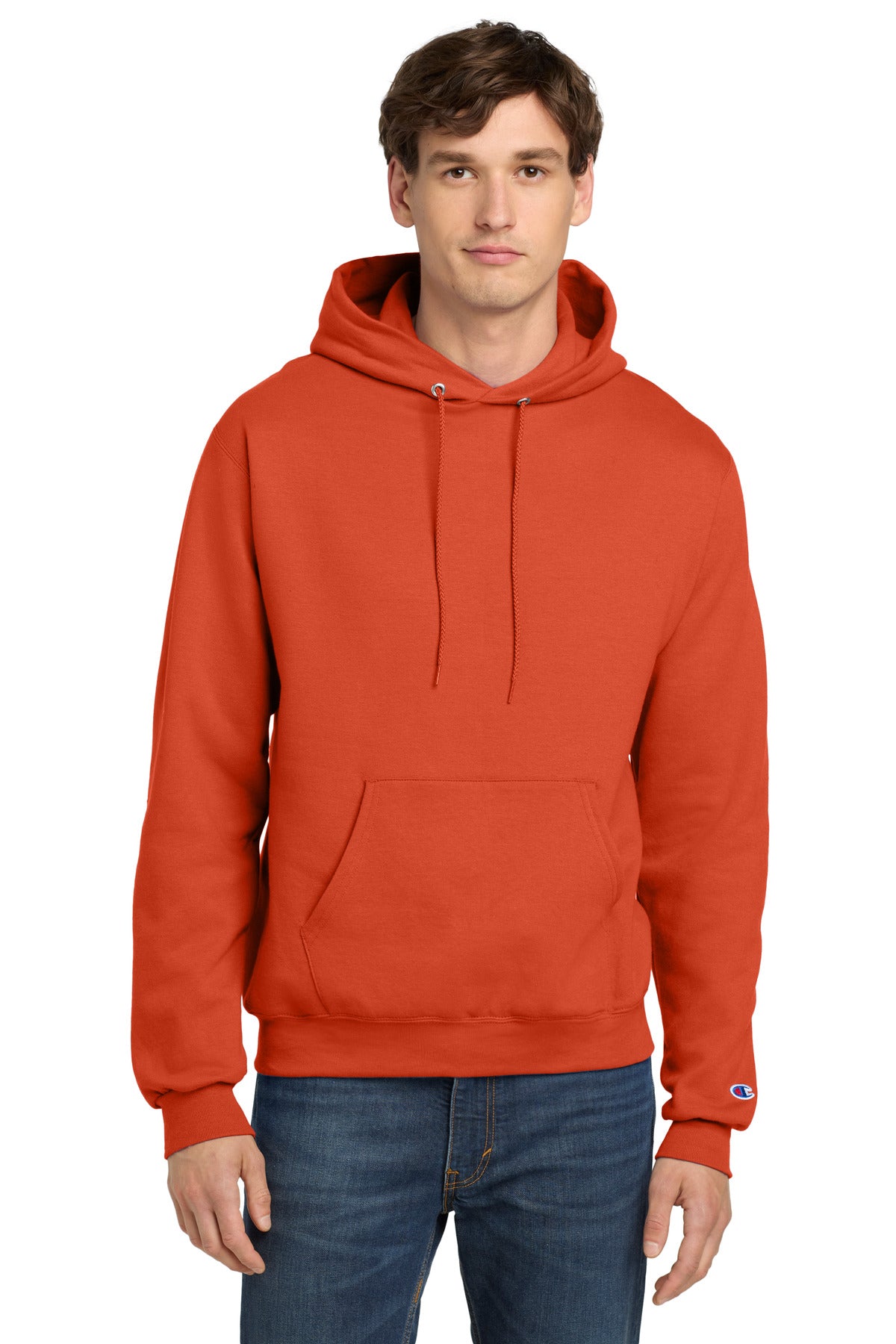 Champion  Powerblend Pullover Hoodie. S700 in Orange