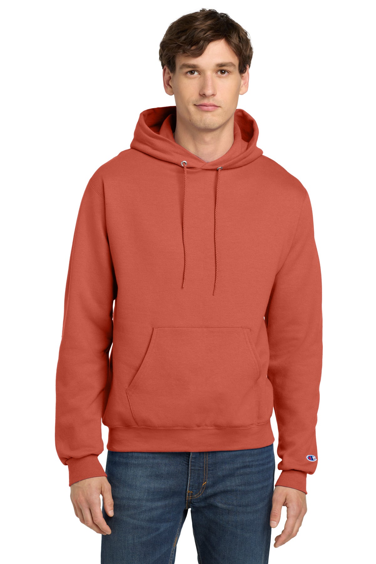 Champion  Powerblend Pullover Hoodie. S700 in Red River Clay