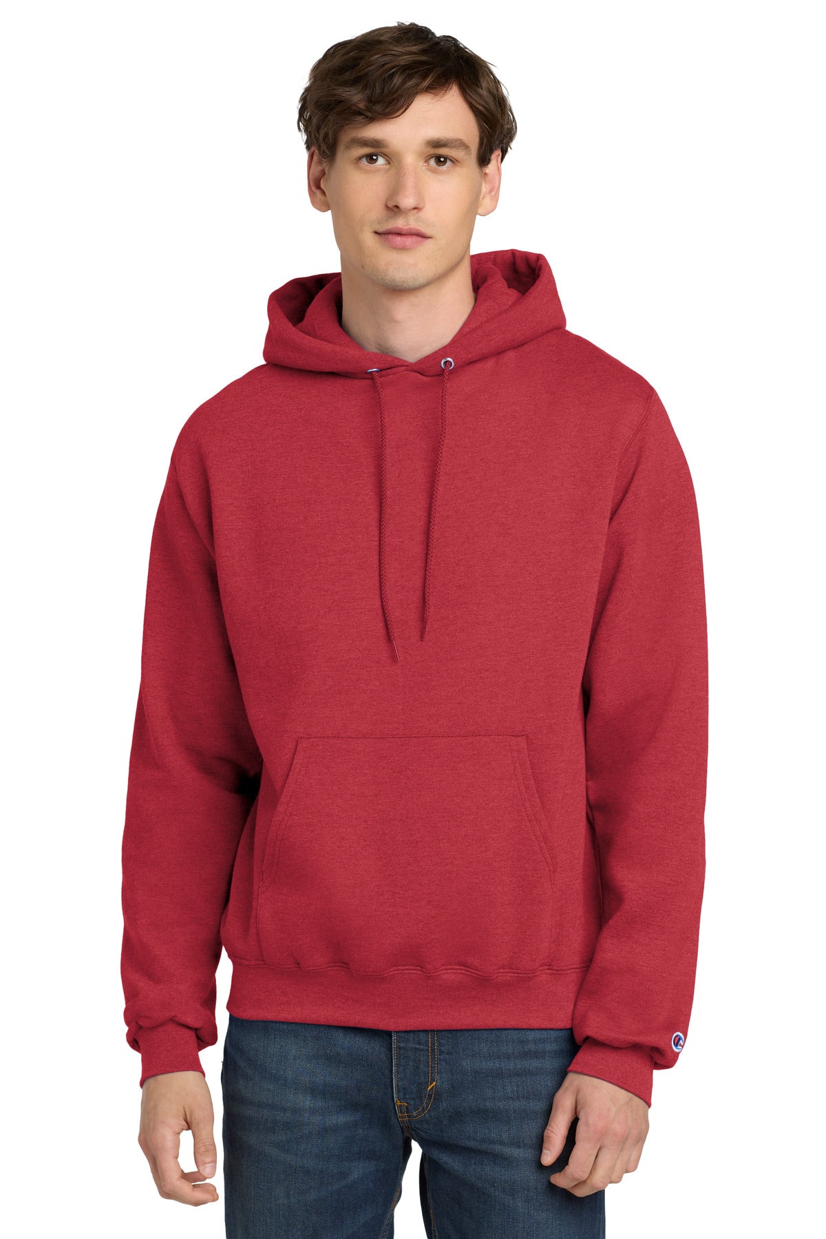 Champion  Powerblend Pullover Hoodie. S700 in Scarlet Heather