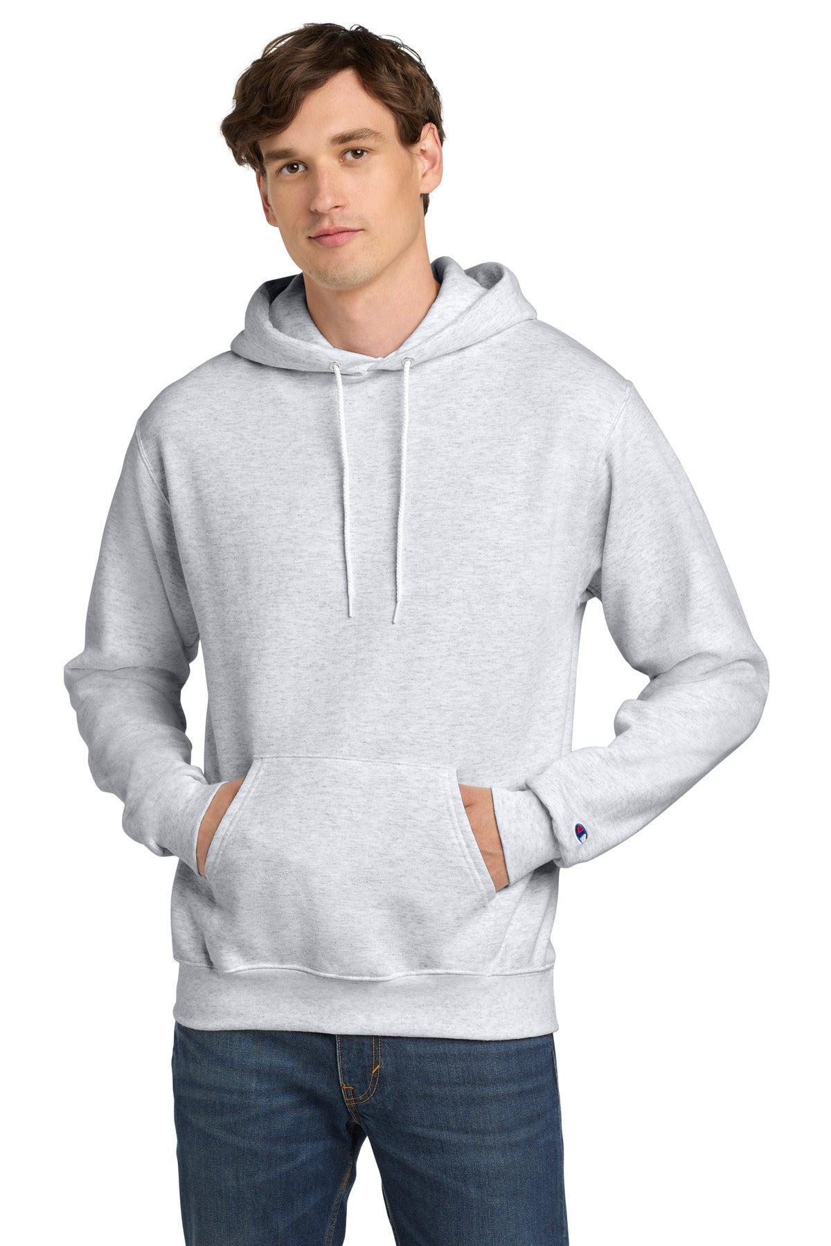 Champion  Powerblend Pullover Hoodie. S700 in Silver Grey