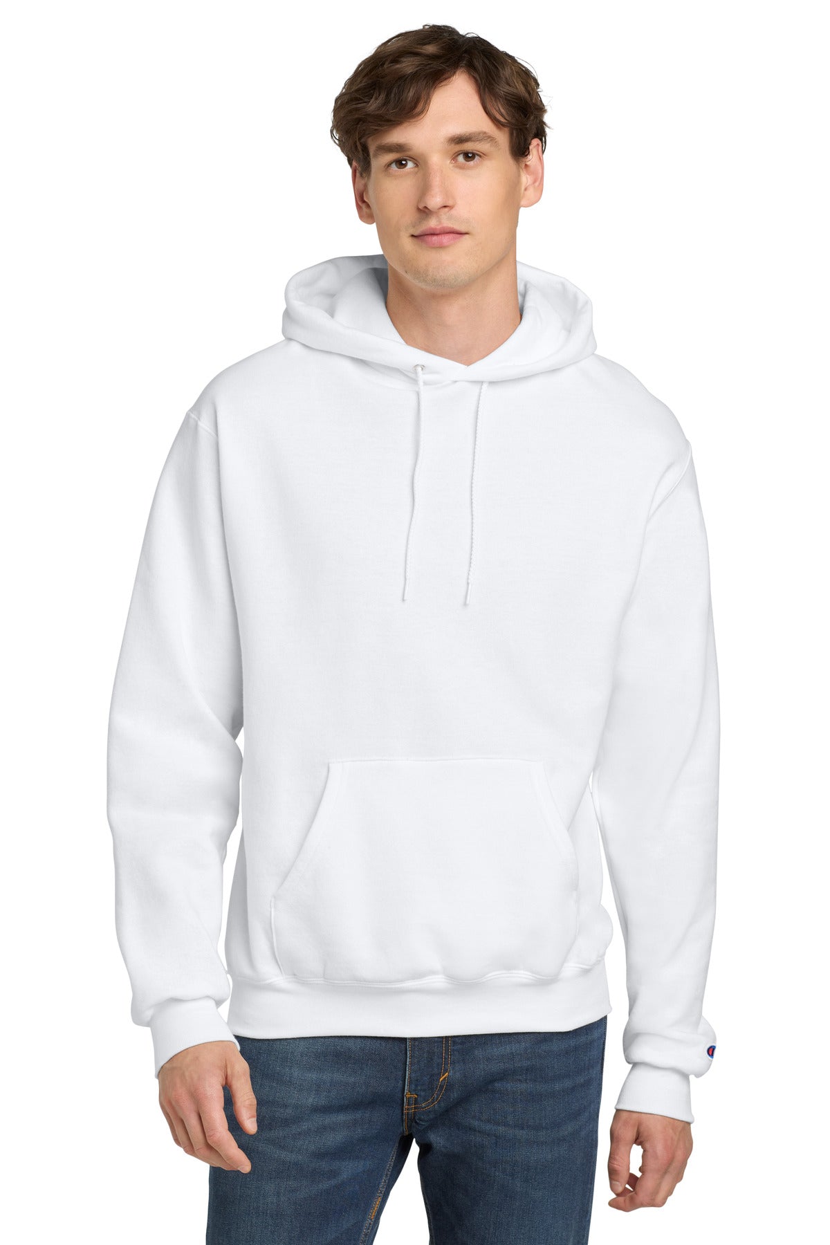 Champion  Powerblend Pullover Hoodie. S700 in White
