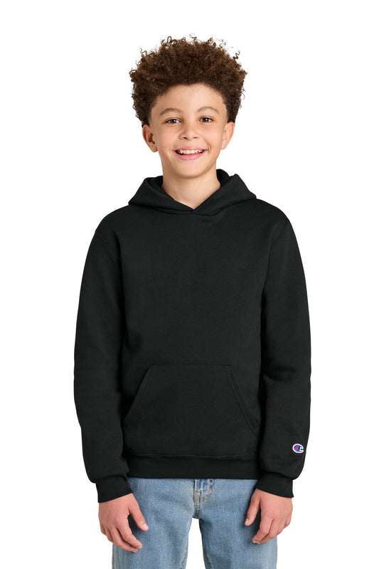 Champion Youth Powerblend Hooded Sweatshirt S790 in Black