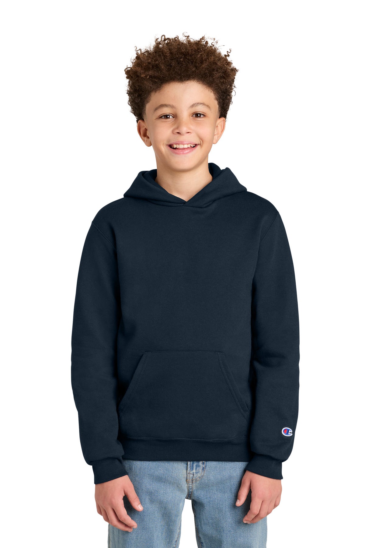Champion Youth Powerblend Hooded Sweatshirt S790 in Navy
