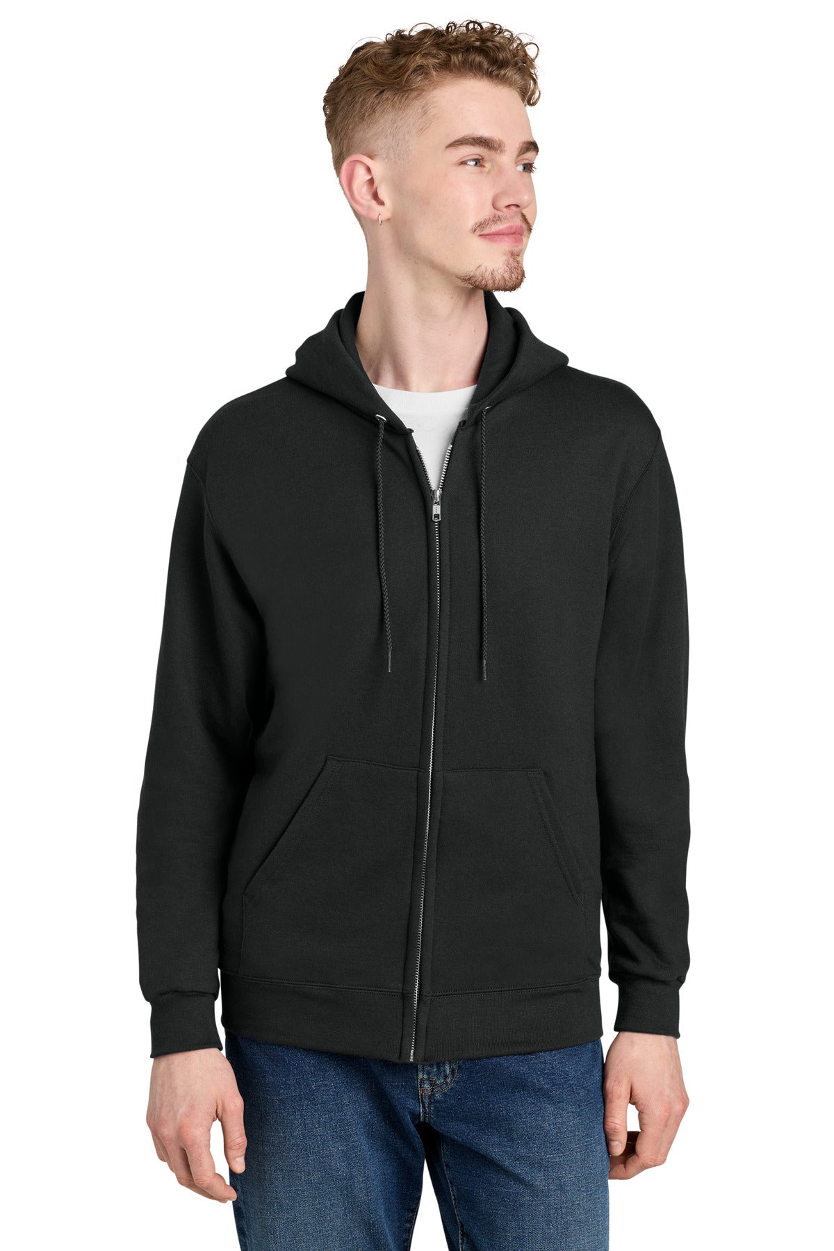 Champion Powerblend Full-Zip Hoodie. S800 in Black