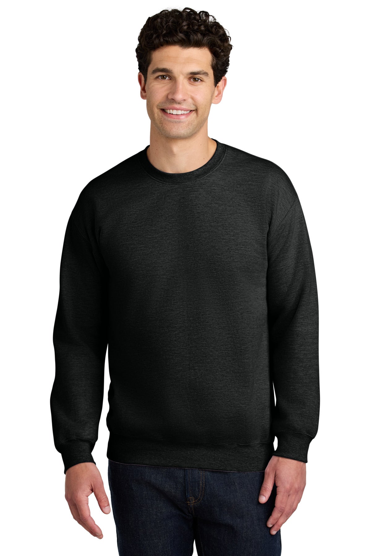 Gildan Softstyle Crewneck Sweatshirt SF000 in Heather Black