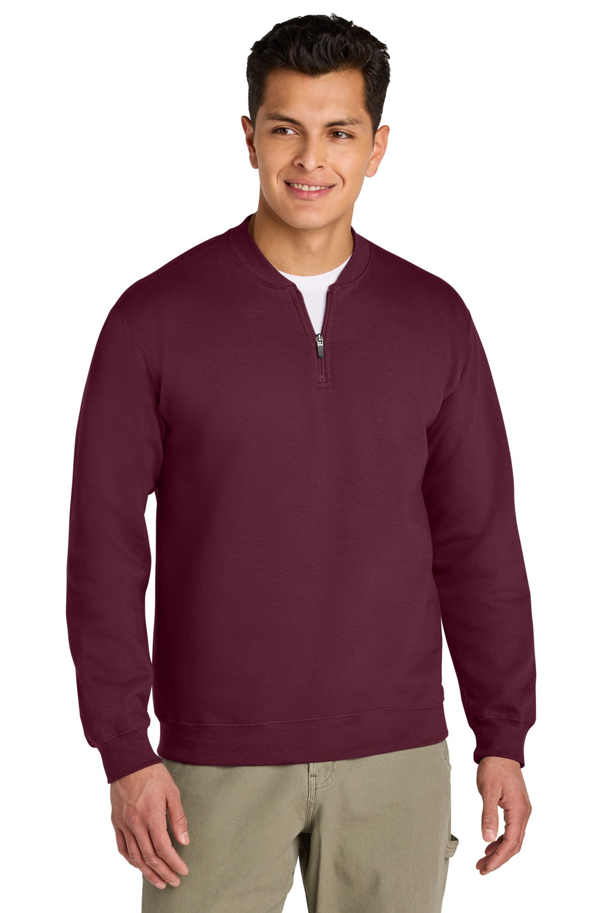 Gildan Softstyle Midweight Fleece 1/4-Zip SF008 in Maroon