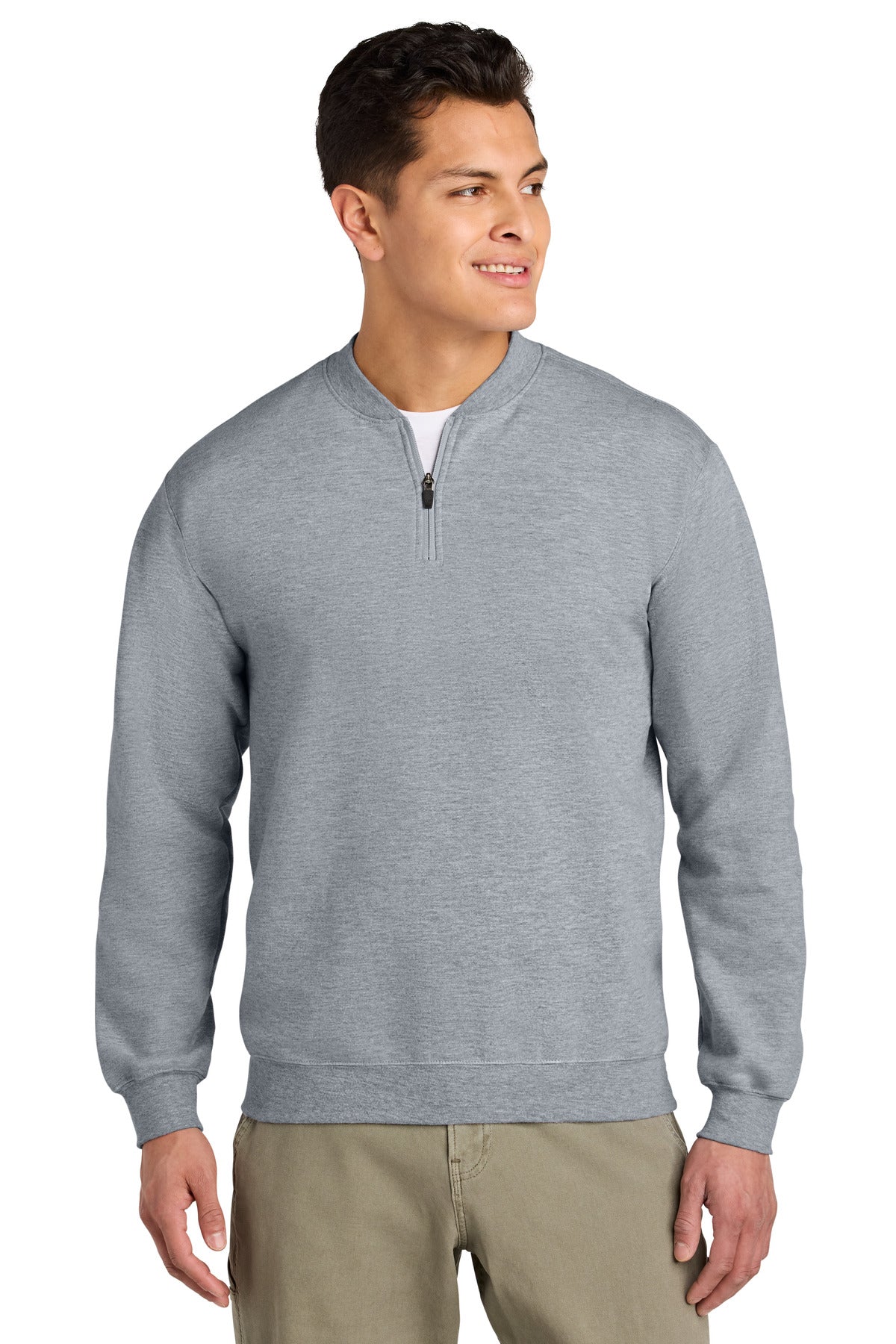 Gildan Softstyle Midweight Fleece 1/4-Zip SF008 in Ring Spun Sport Grey