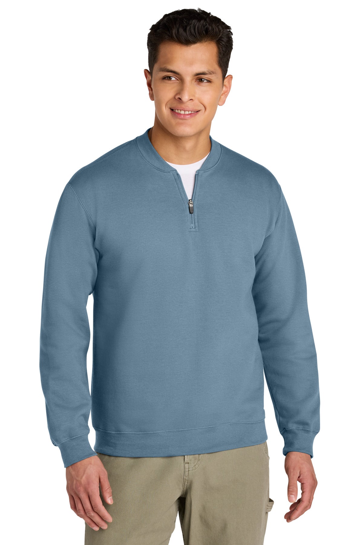 Gildan Softstyle Midweight Fleece 1/4-Zip SF008 in Stone Blue