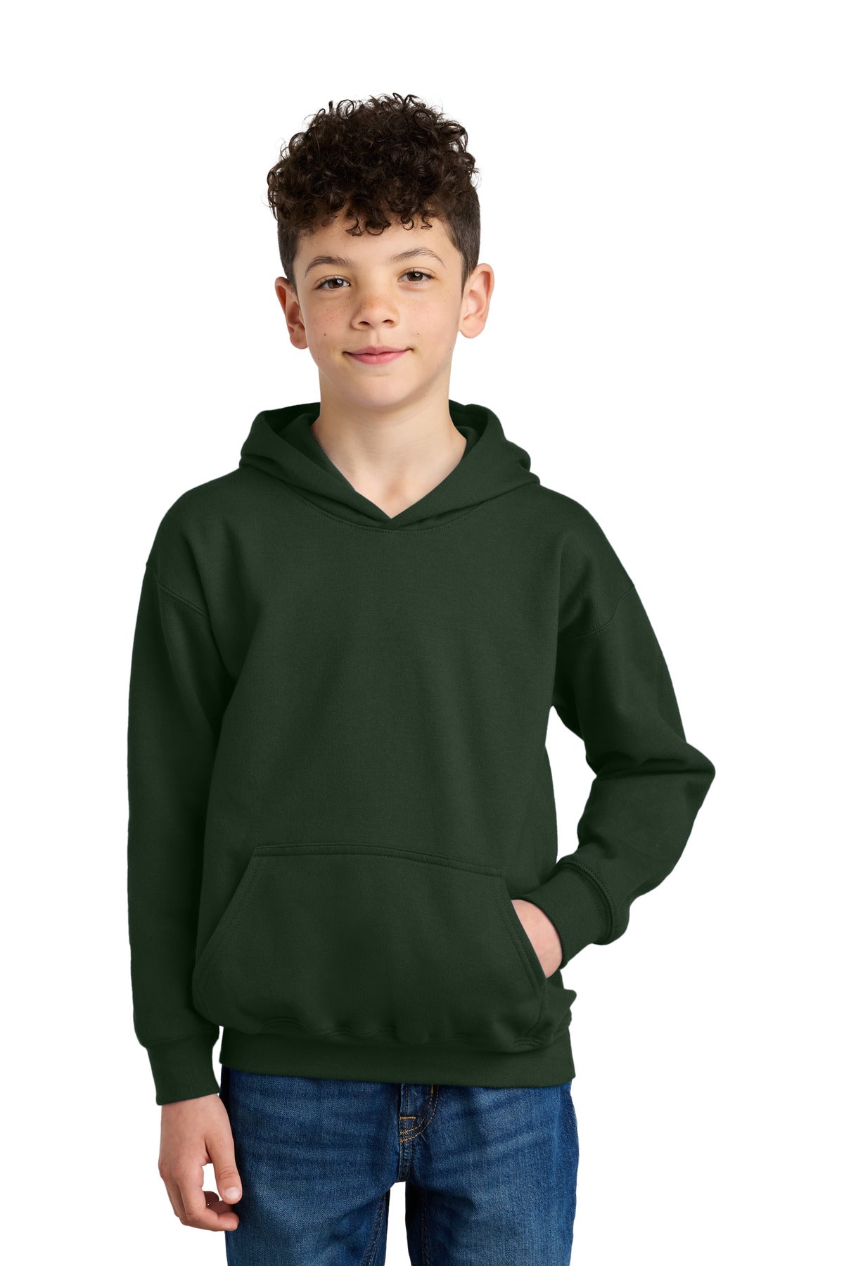 Gildan Youth Softstyle Midweight Fleece Hoodie SF500B in Forest Green