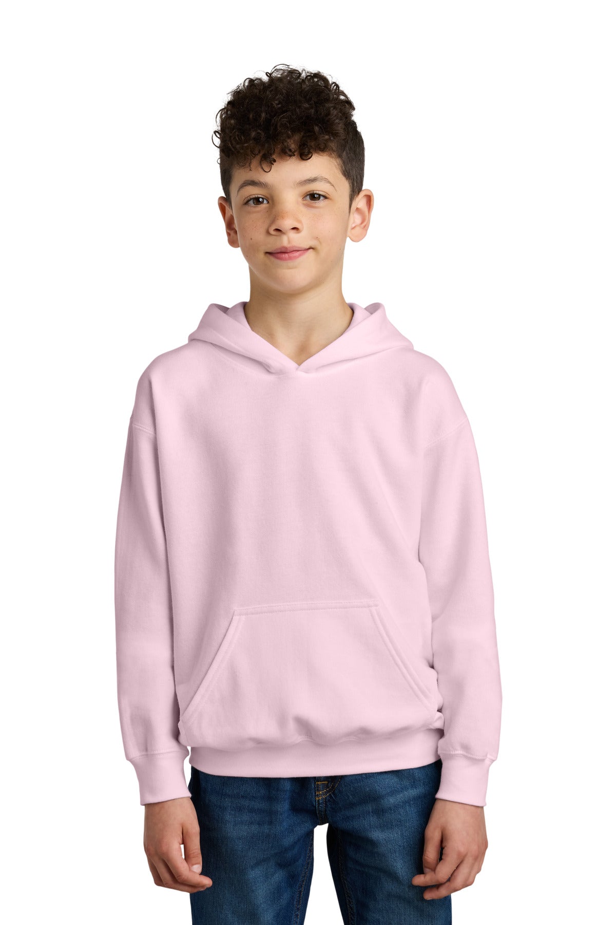 Gildan Youth Softstyle Midweight Fleece Hoodie SF500B in Light Pink