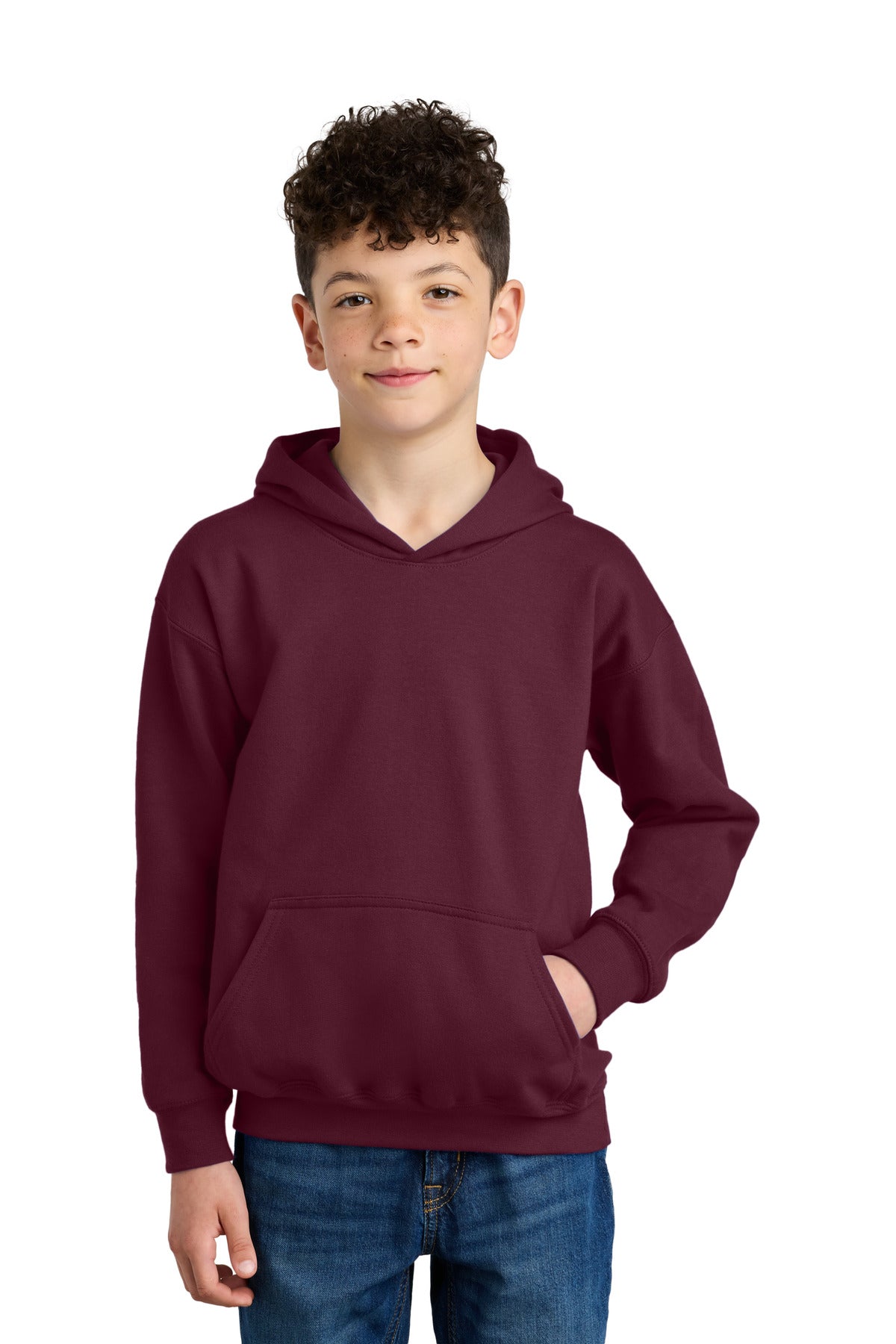 Gildan Youth Softstyle Midweight Fleece Hoodie SF500B in Maroon
