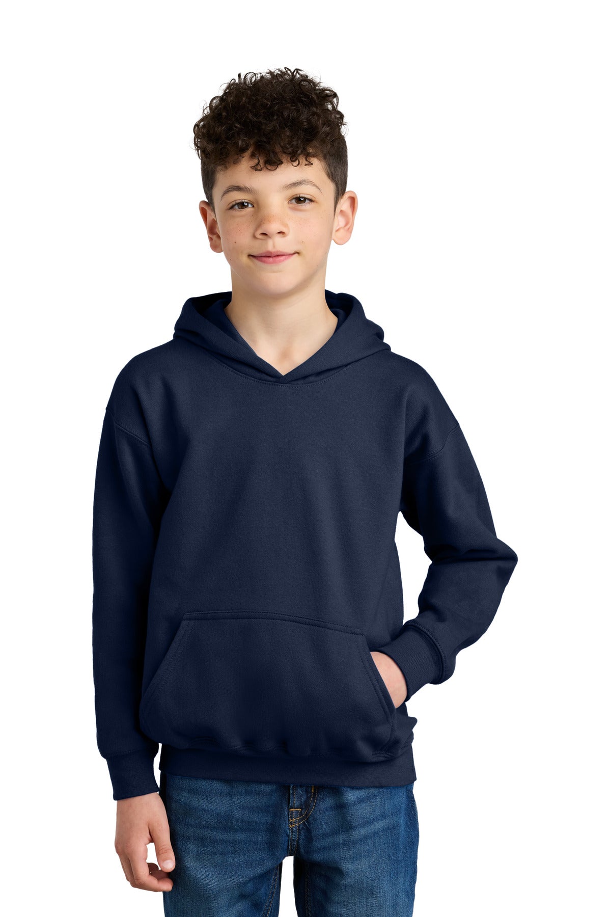 Gildan Youth Softstyle Midweight Fleece Hoodie SF500B in Navy