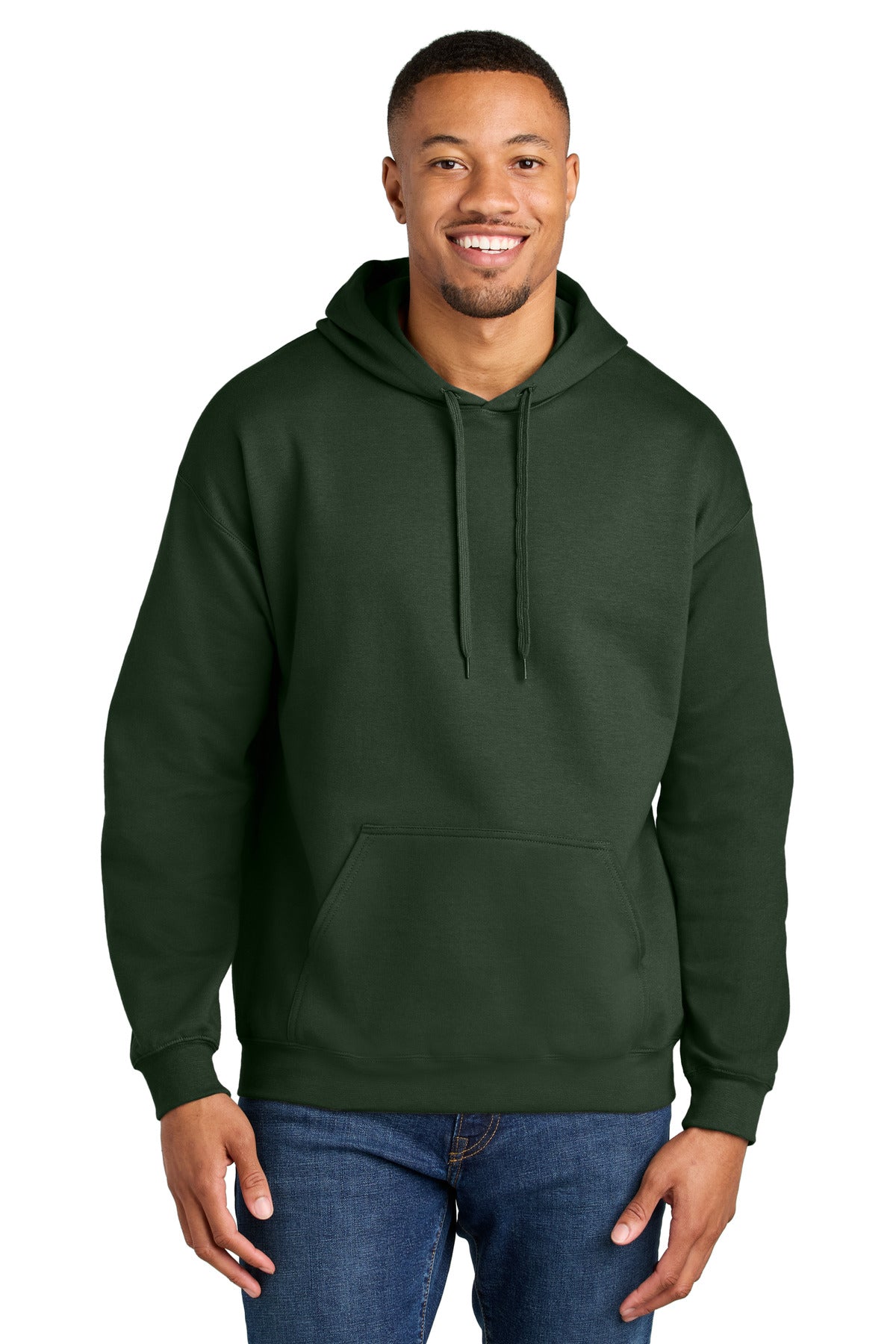 Gildan Softstyle Midweight Pullover Hooded Sweatshirt SF500 in Forest Green