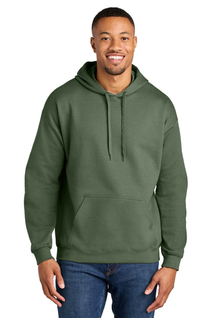 Gildan Softstyle Midweight Pullover Hooded Sweatshirt SF500 in Military Green