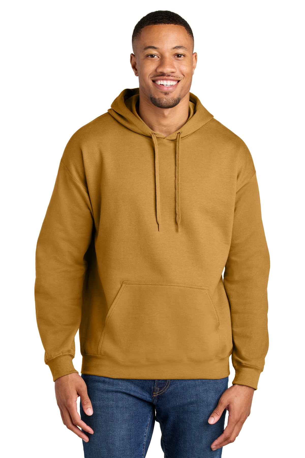 Gildan Softstyle Midweight Pullover Hooded Sweatshirt SF500 in Mustard