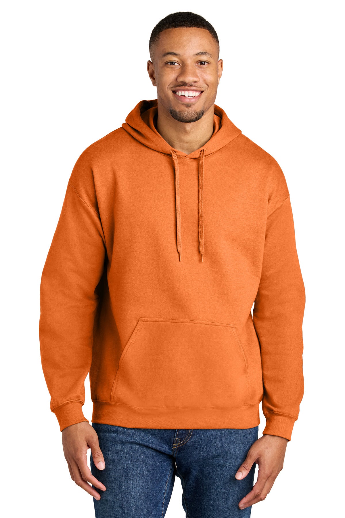 Gildan Softstyle Midweight Pullover Hooded Sweatshirt SF500 in Tangerine