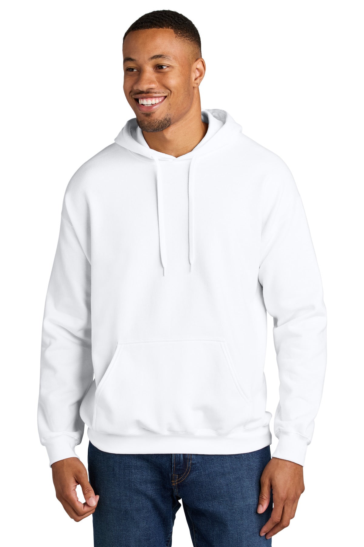 Gildan Softstyle Midweight Pullover Hooded Sweatshirt SF500 in White