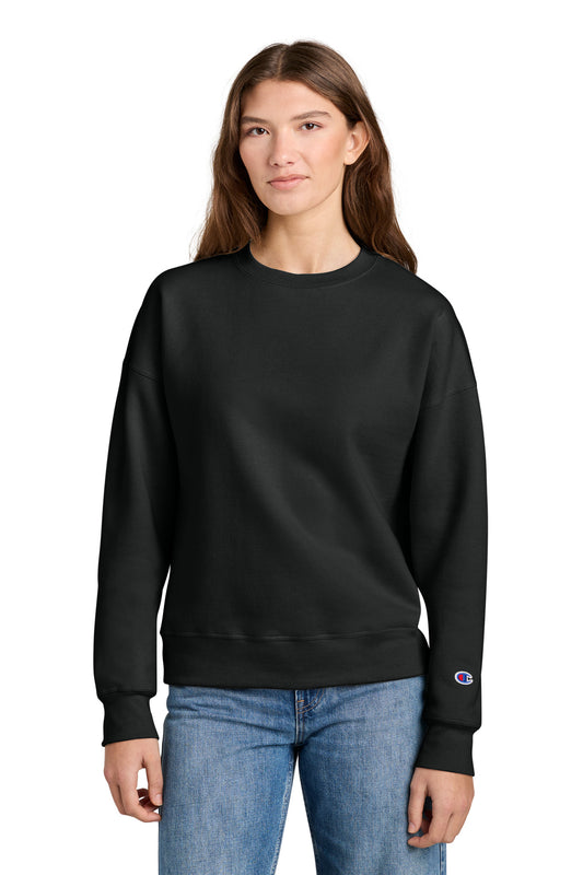 Champion Women's Powerblend Crewneck Sweatshirt SL650 in Black