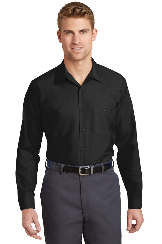 Red Kap Long Sleeve Industrial Work Shirt.  SP14 in Black