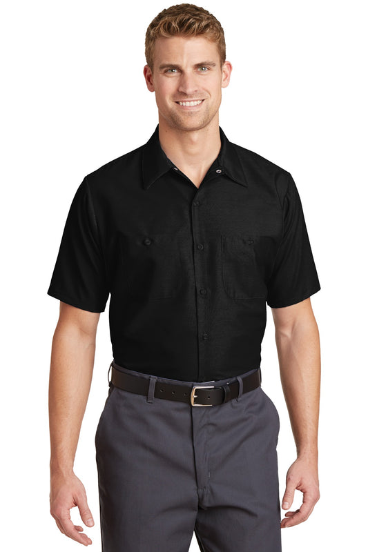 Red Kap Long Size  Short Sleeve Industrial Work Shirt. SP24LONG in Black