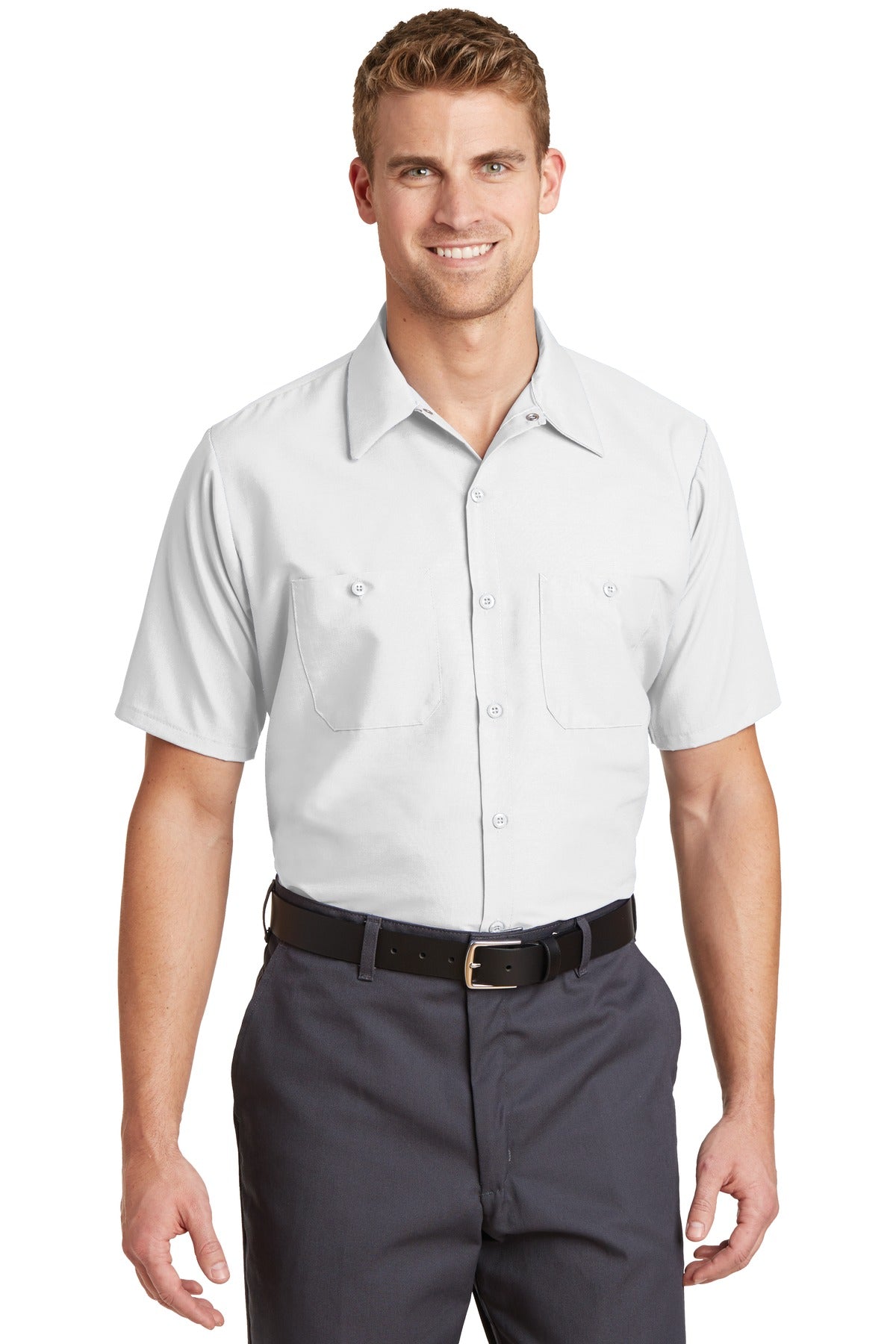 Red Kap Short Sleeve Industrial Work Shirt.  SP24 in White