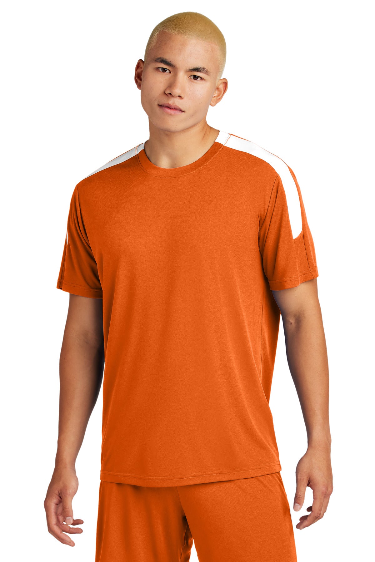 Sport-Tek Competitor United Crew ST100 in Deep Orange/ White